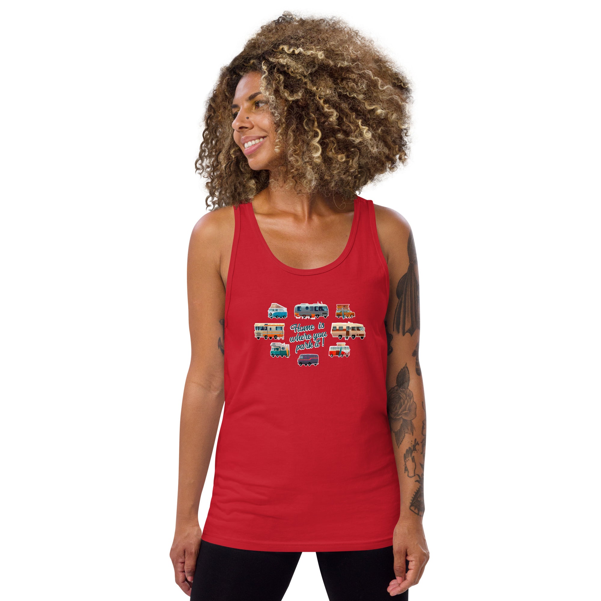 Unisex Tank Top Square Vintage Campers