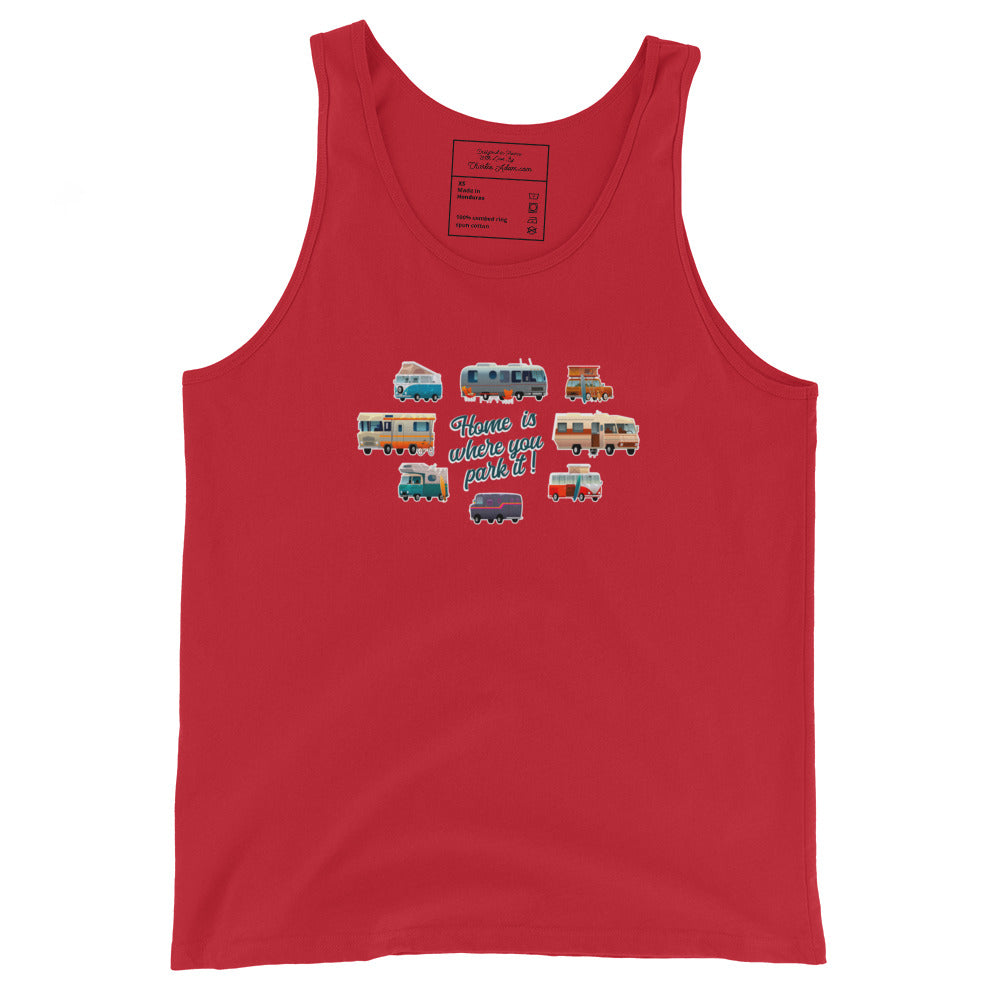 Unisex Tank Top Square Vintage Campers