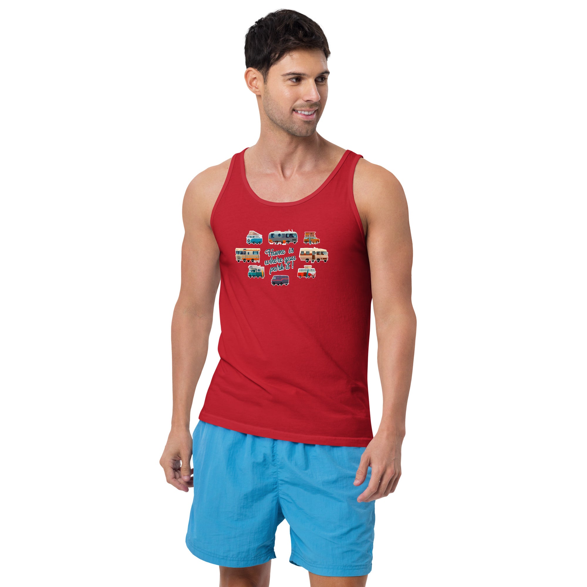 Unisex Tank Top Square Vintage Campers