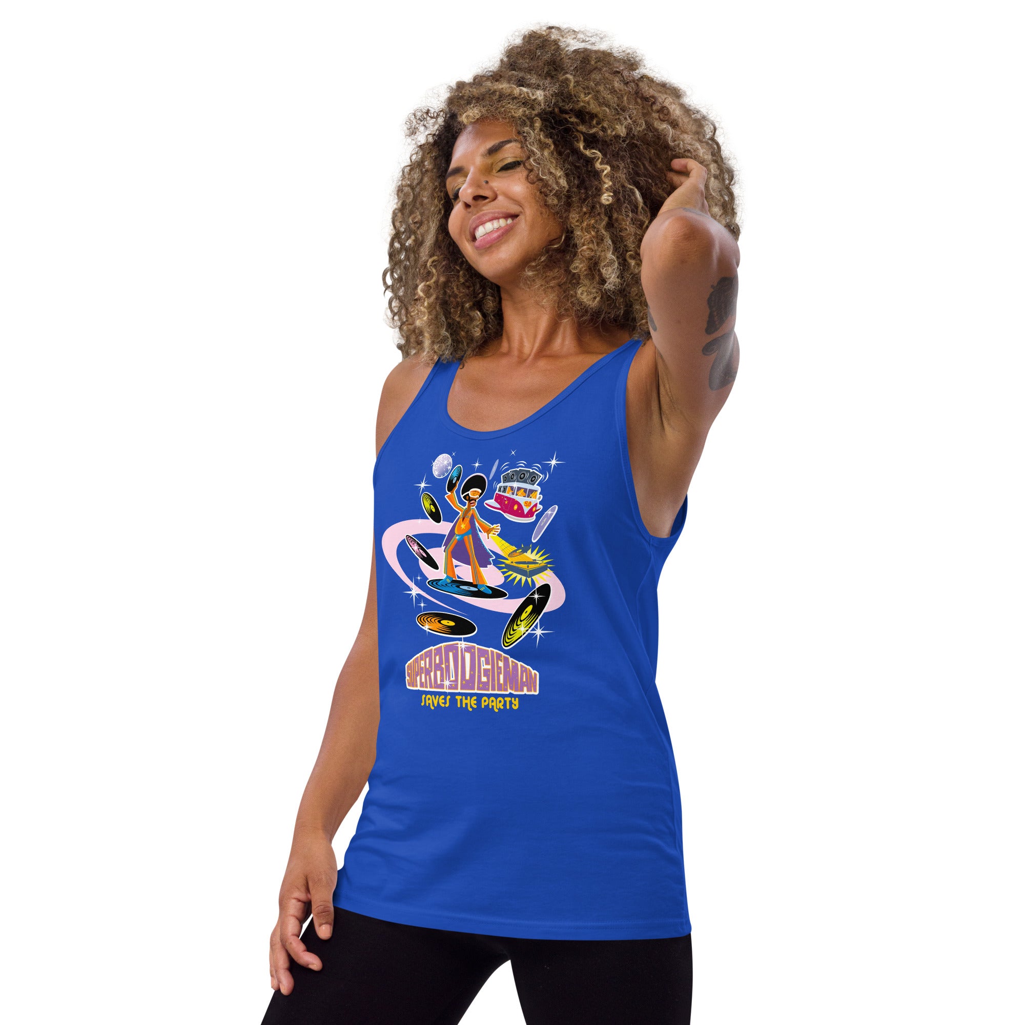 Unisex Tank Top Superboogieman Saves the Party