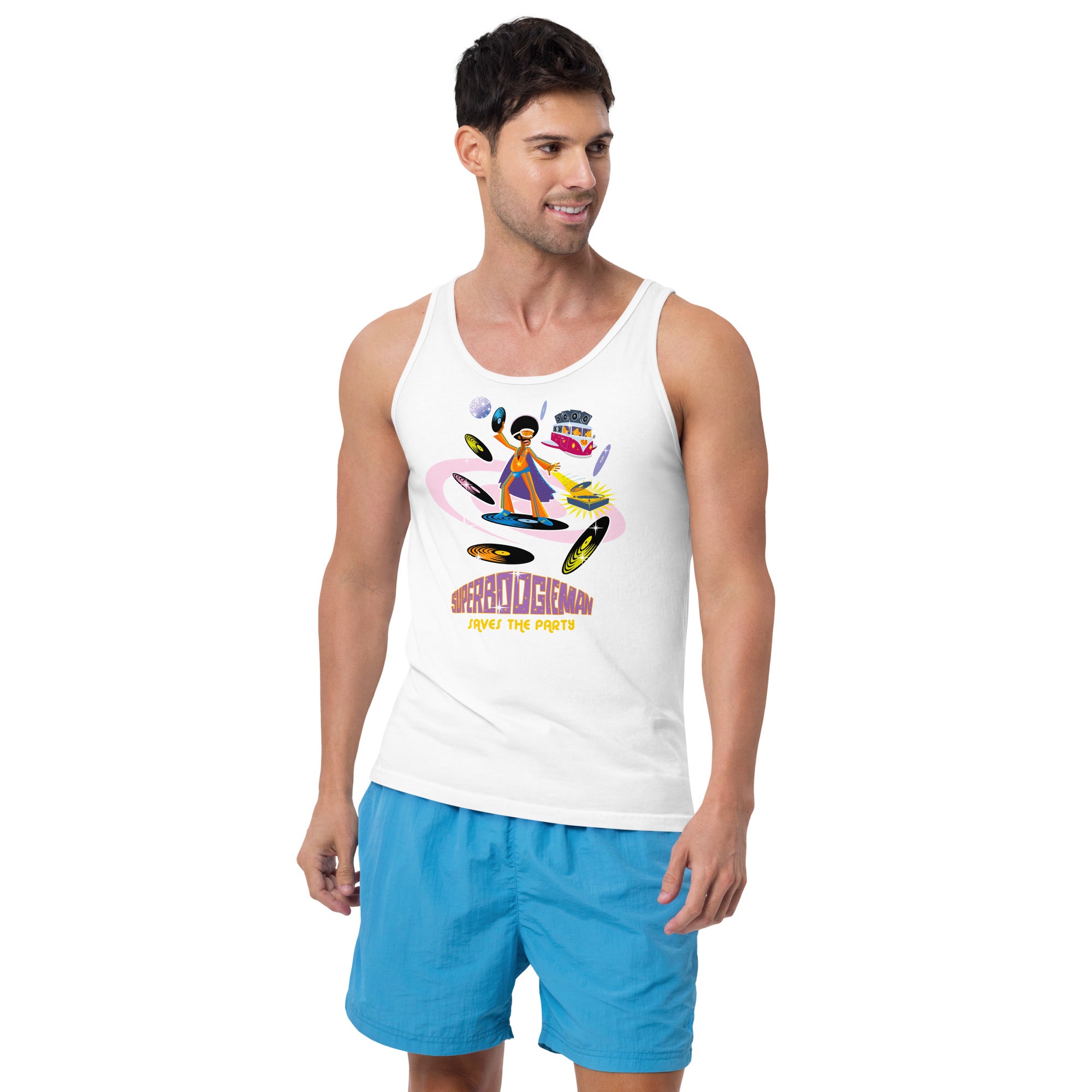 Unisex Tank Top Superboogieman Saves the Party