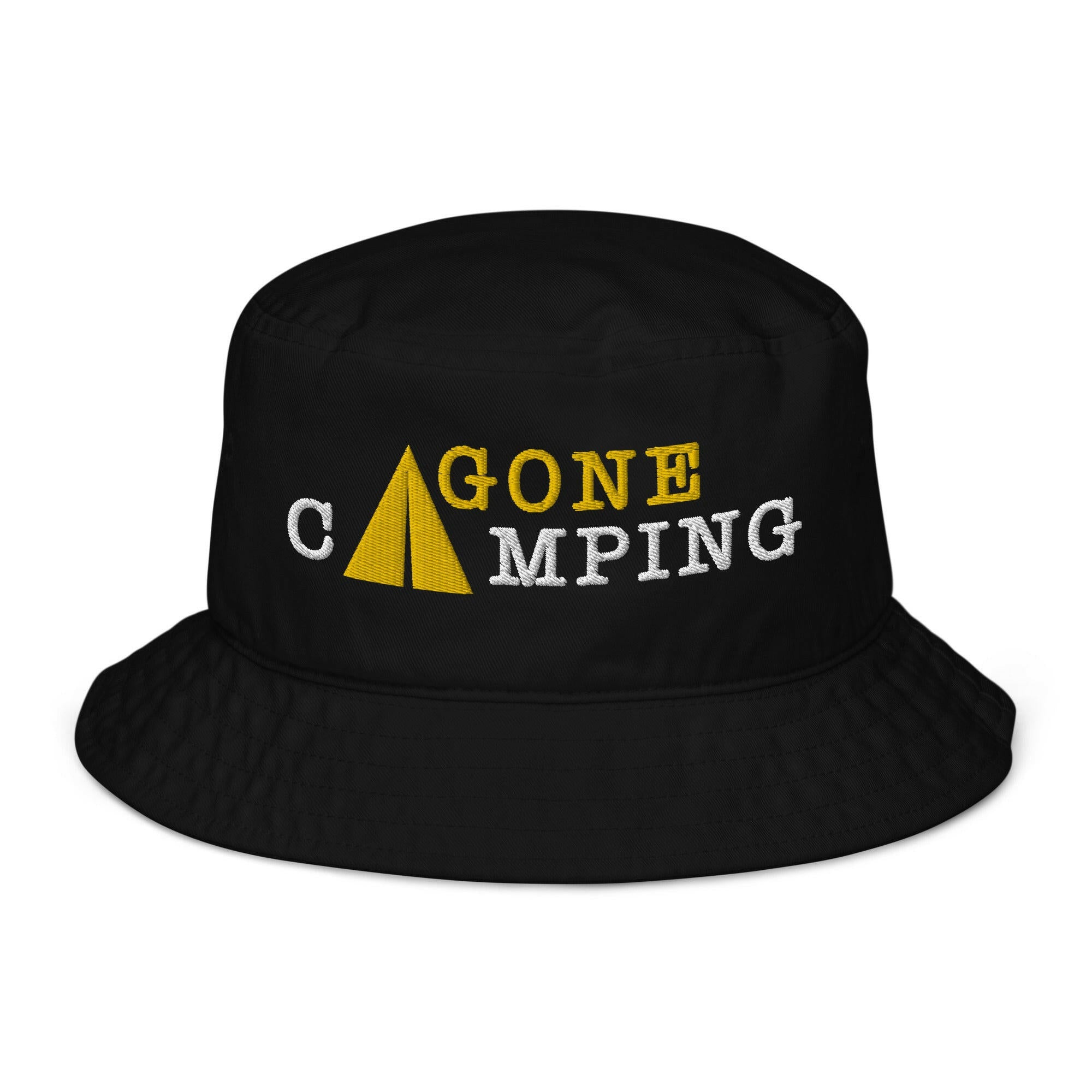 Organic bucket hat Gone Camping Light Text