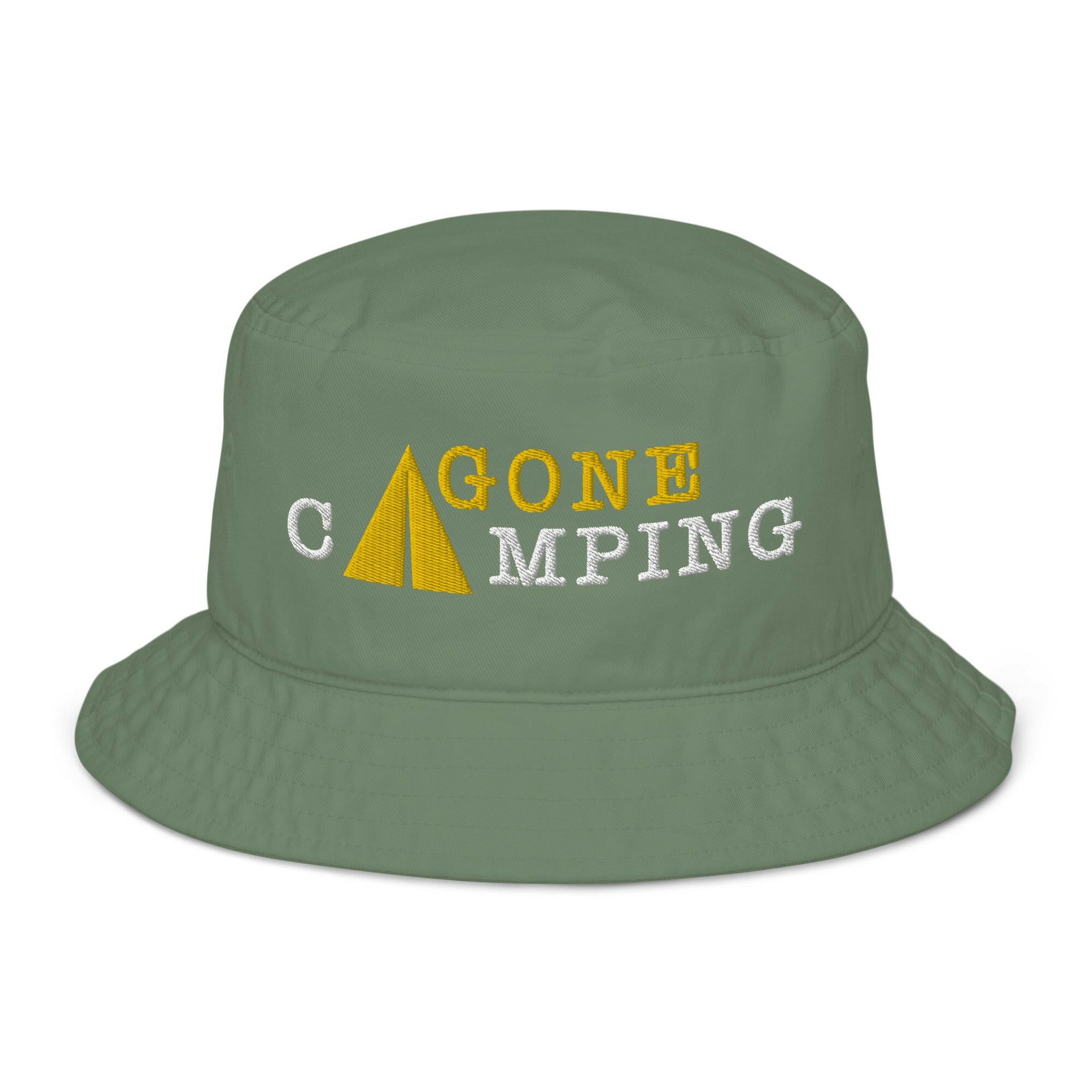 Organic bucket hat Gone Camping Light Text