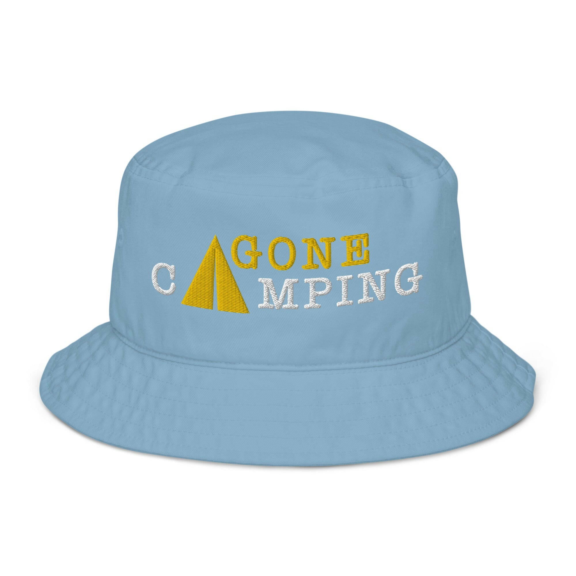 Organic bucket hat Gone Camping Light Text