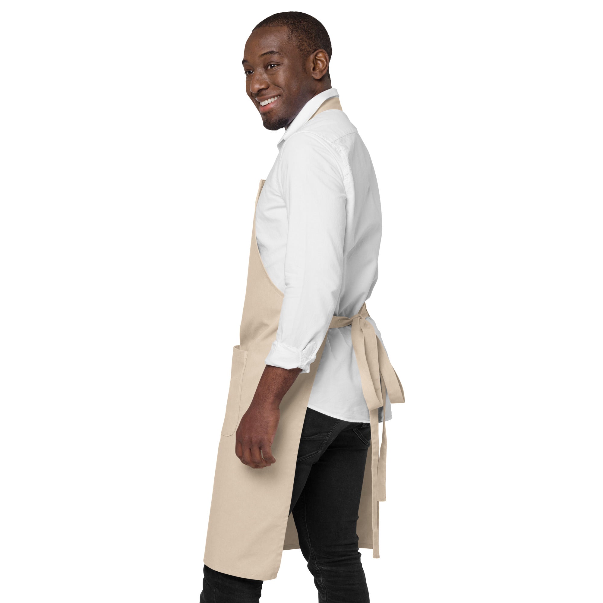 Organic cotton apron Make Bouillabaisse Not War