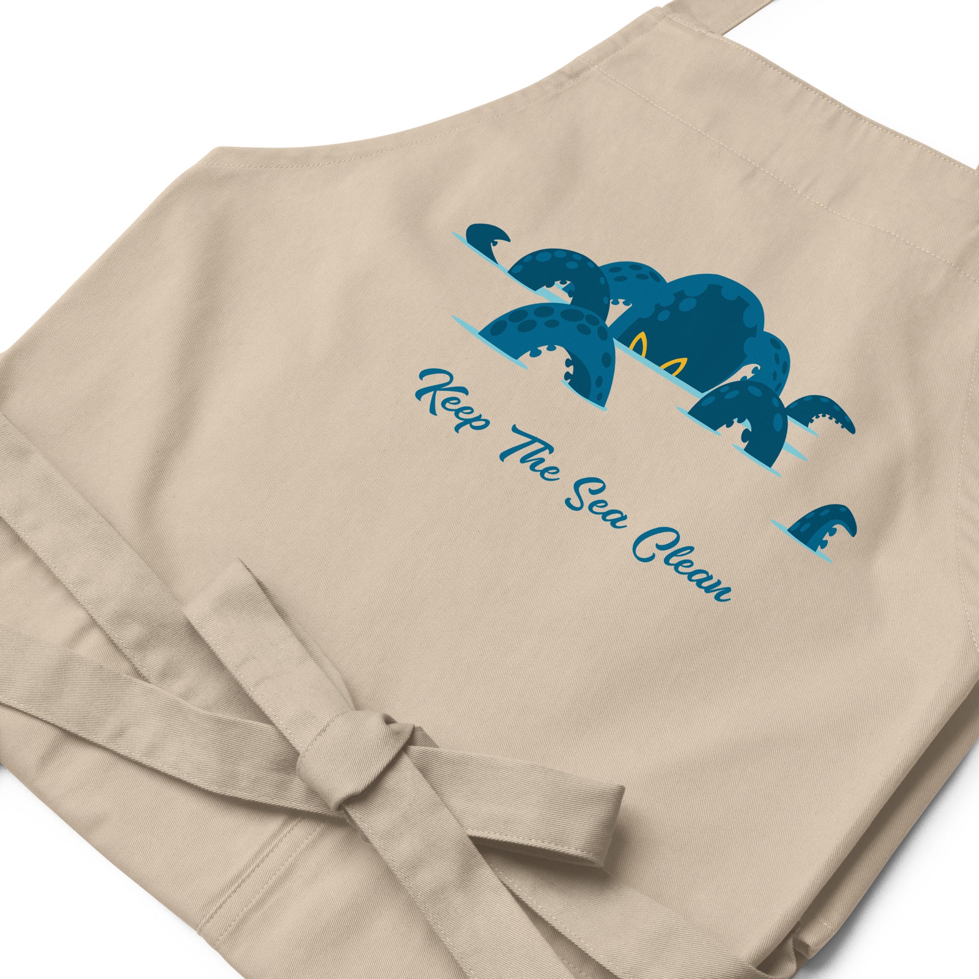 Organic cotton apron Octopus Blue