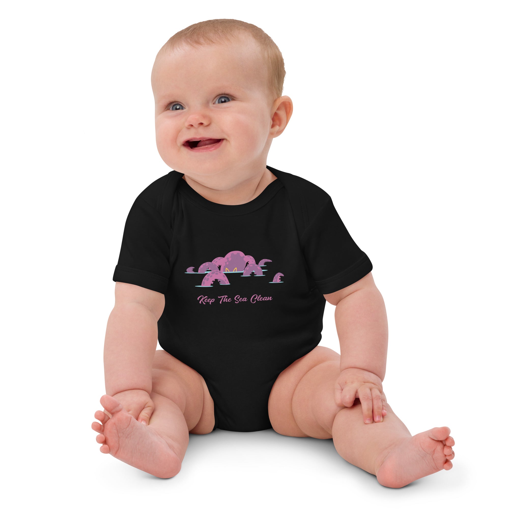 Organic cotton baby bodysuit Octopus