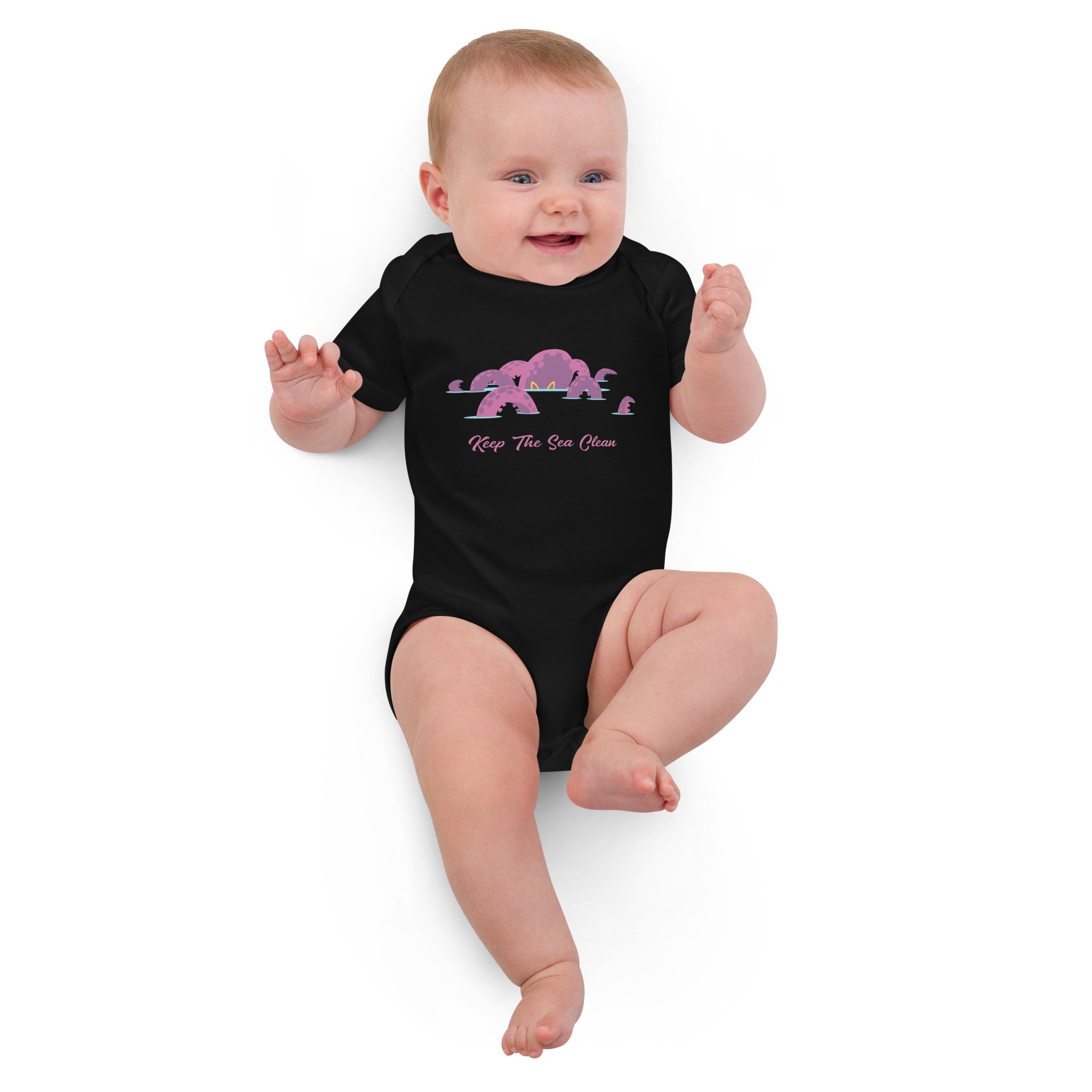 Organic cotton baby bodysuit Octopus