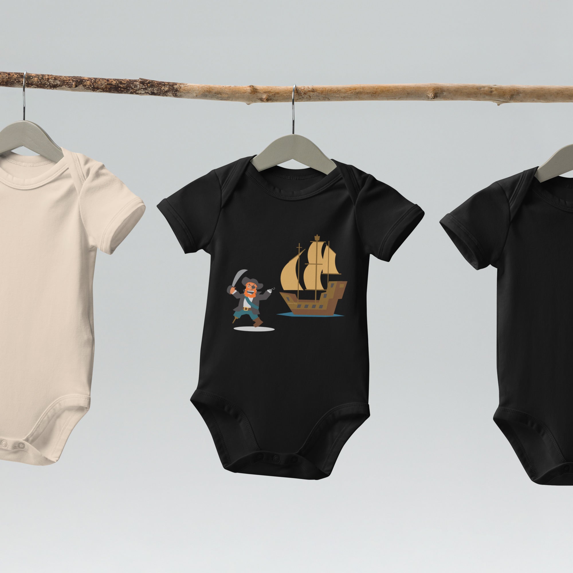 Organic cotton baby bodysuit Pirate HMS Bounty