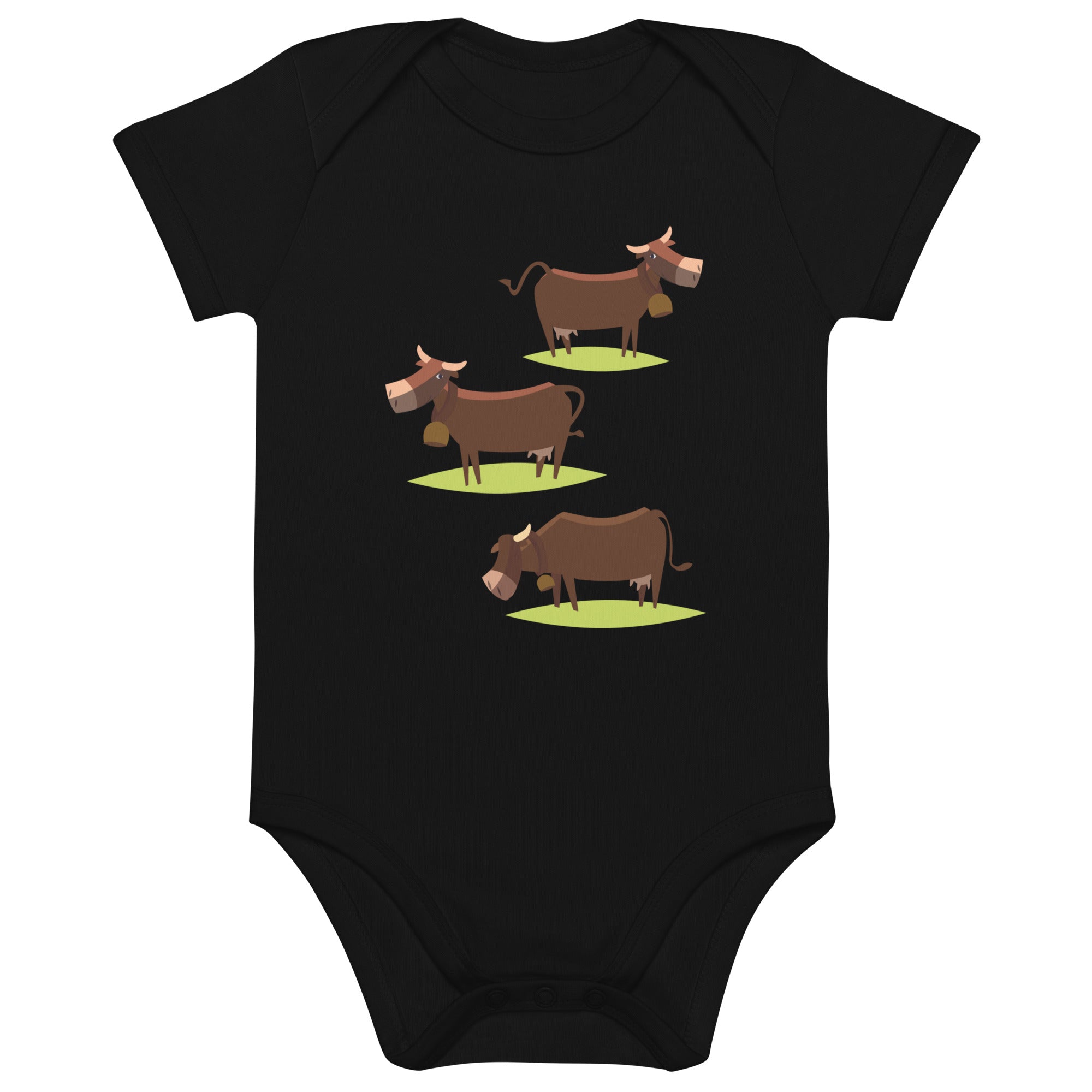 Organic cotton baby bodysuit The Three Cows