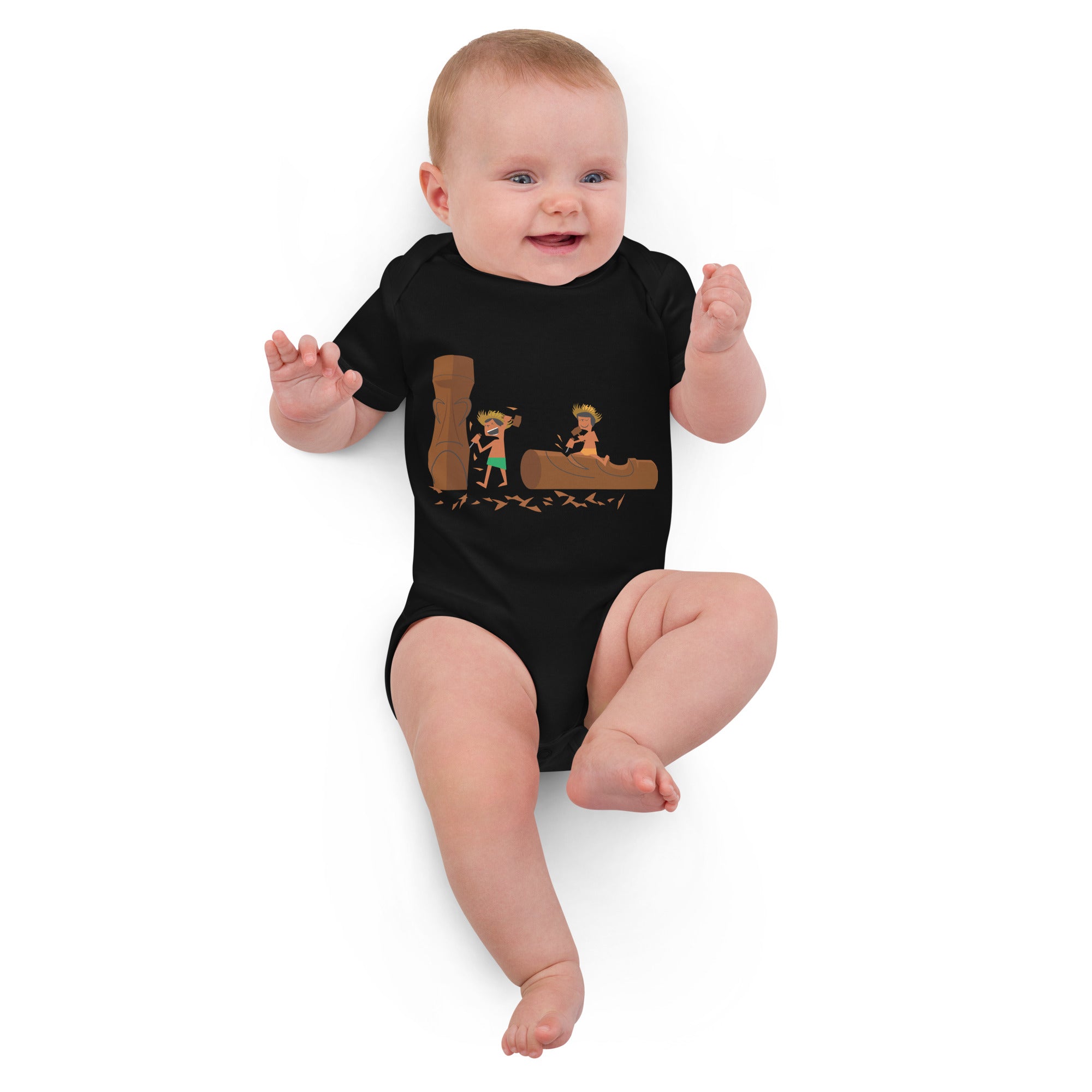 Organic cotton baby bodysuit Tiki Sculptors