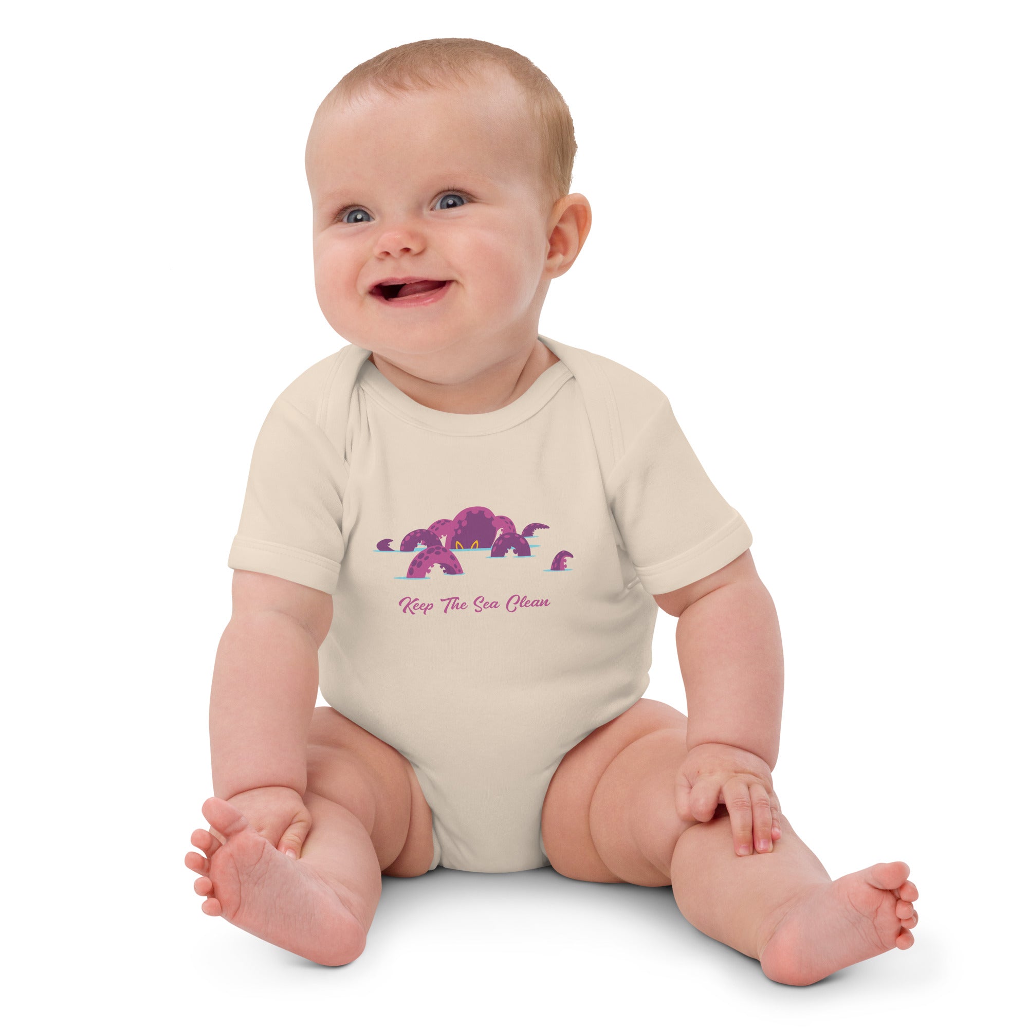 Organic cotton baby bodysuit Octopus