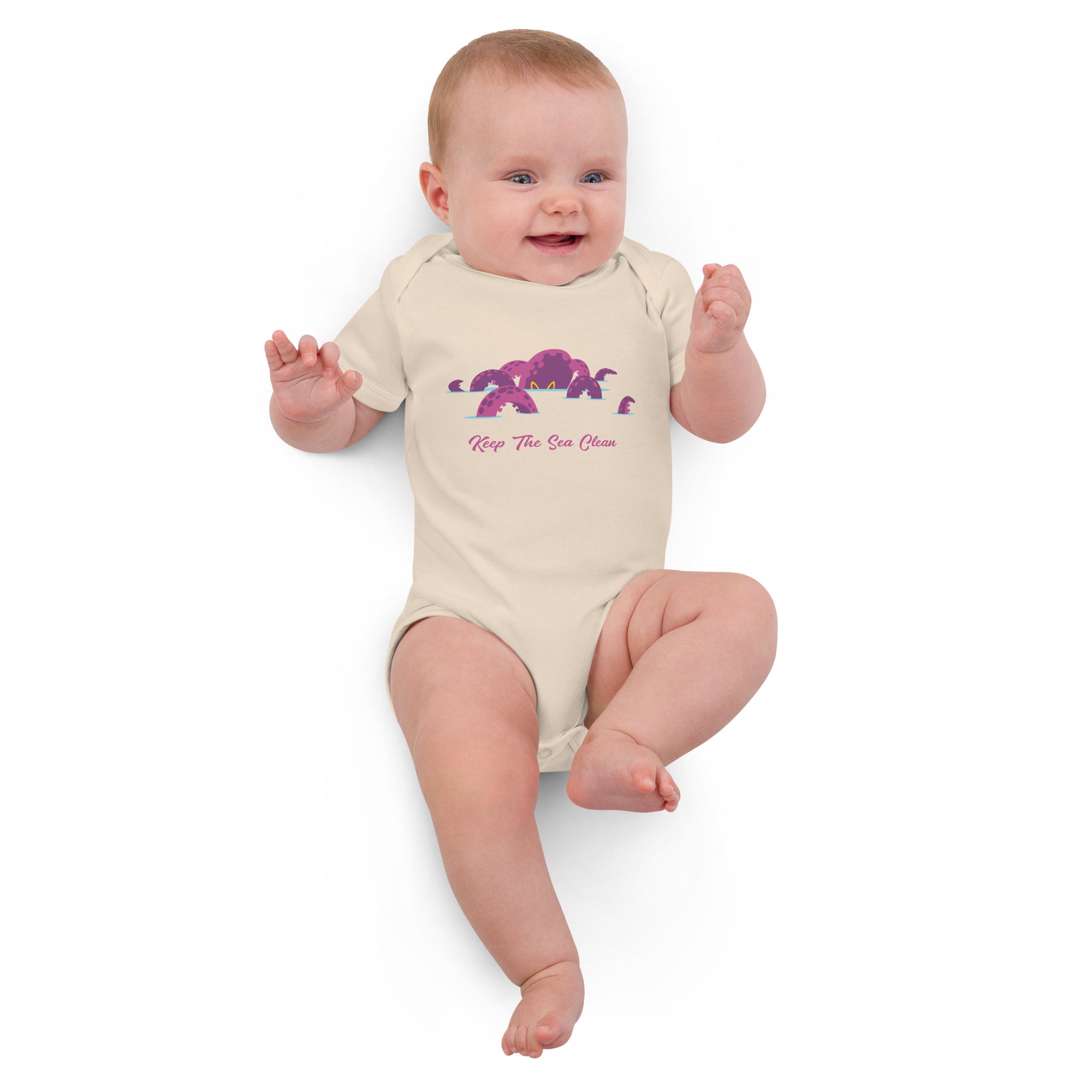 Organic cotton baby bodysuit Octopus