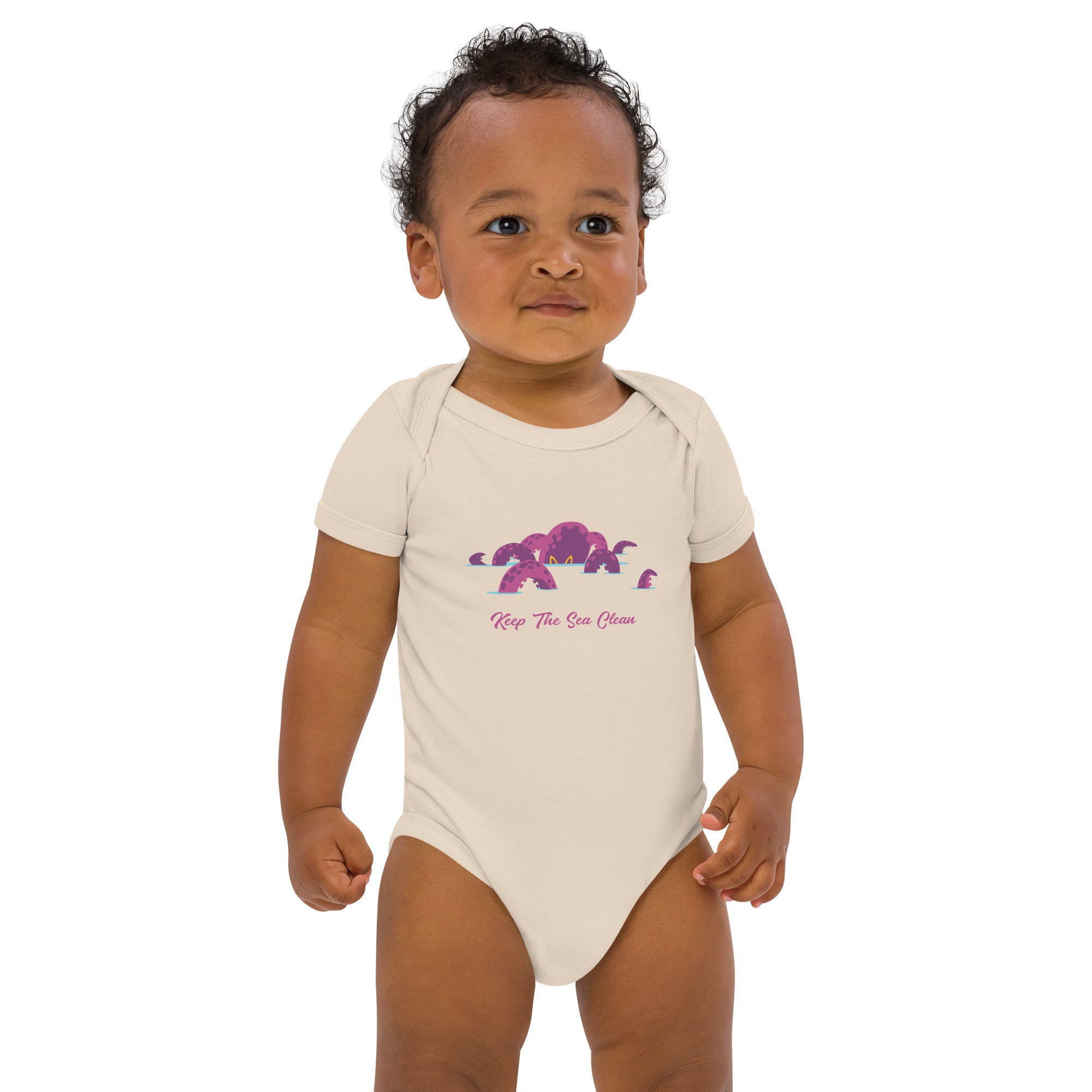 Organic cotton baby bodysuit Octopus