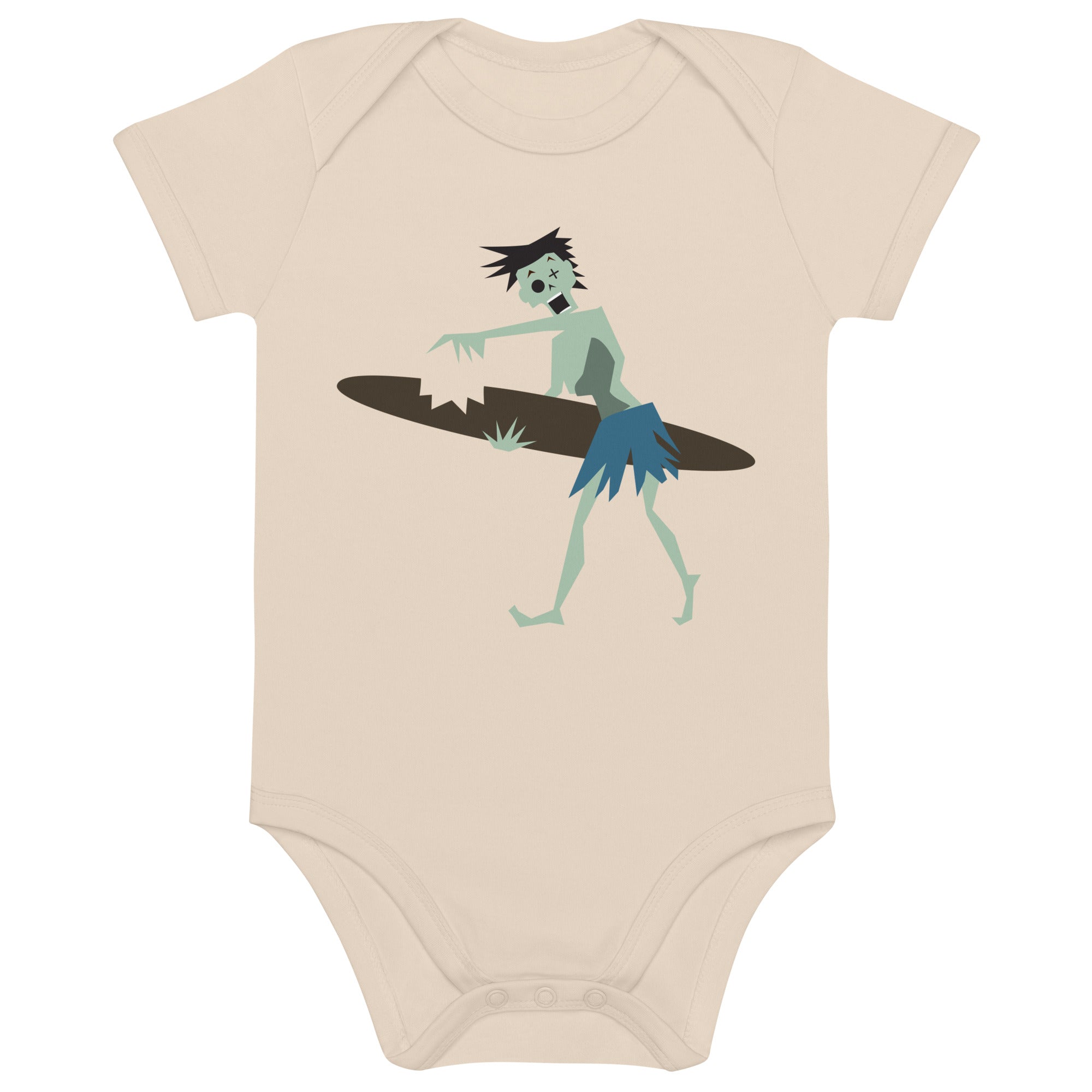 Organic cotton baby bodysuit Surfer Zombie