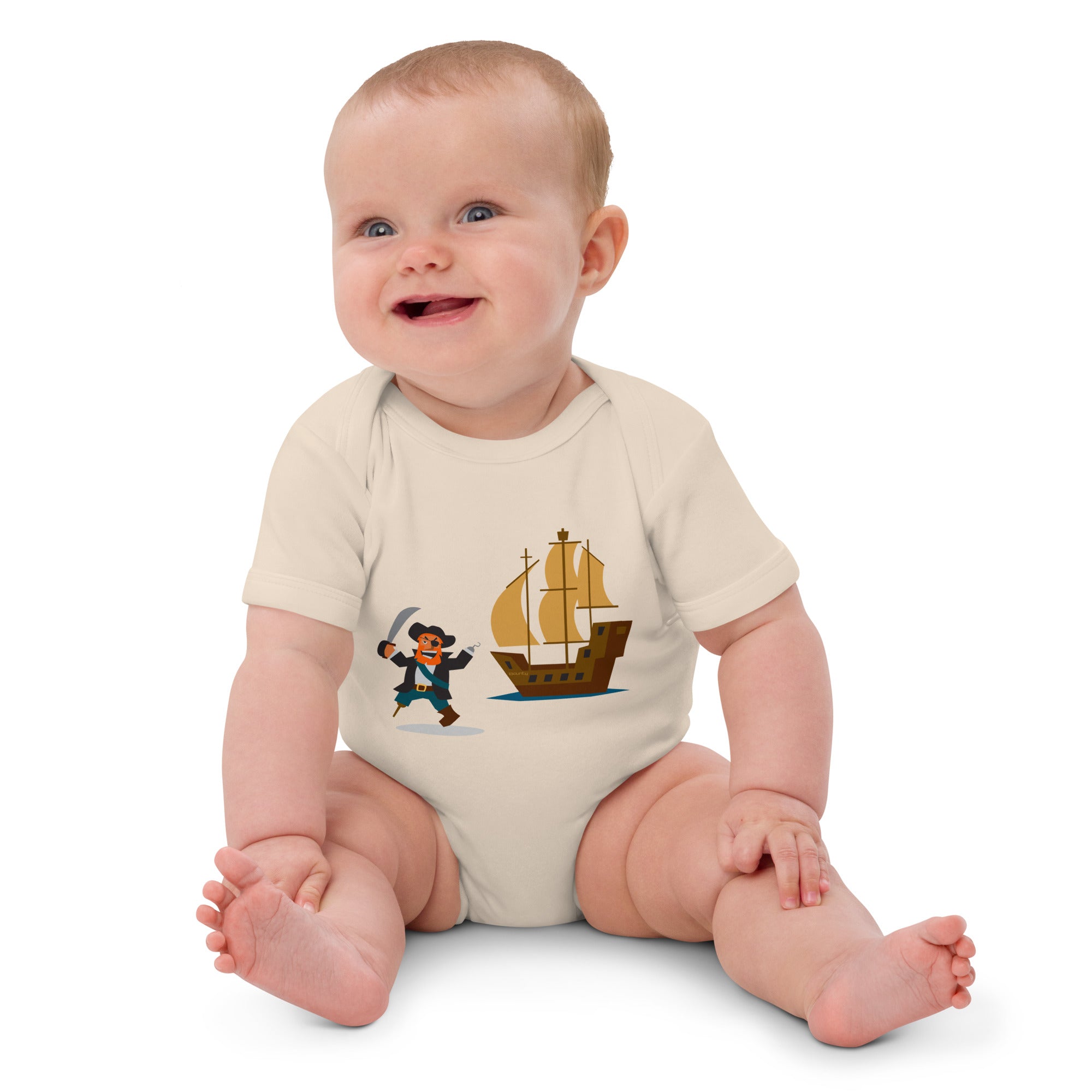 Organic cotton baby bodysuit Pirate HMS Bounty