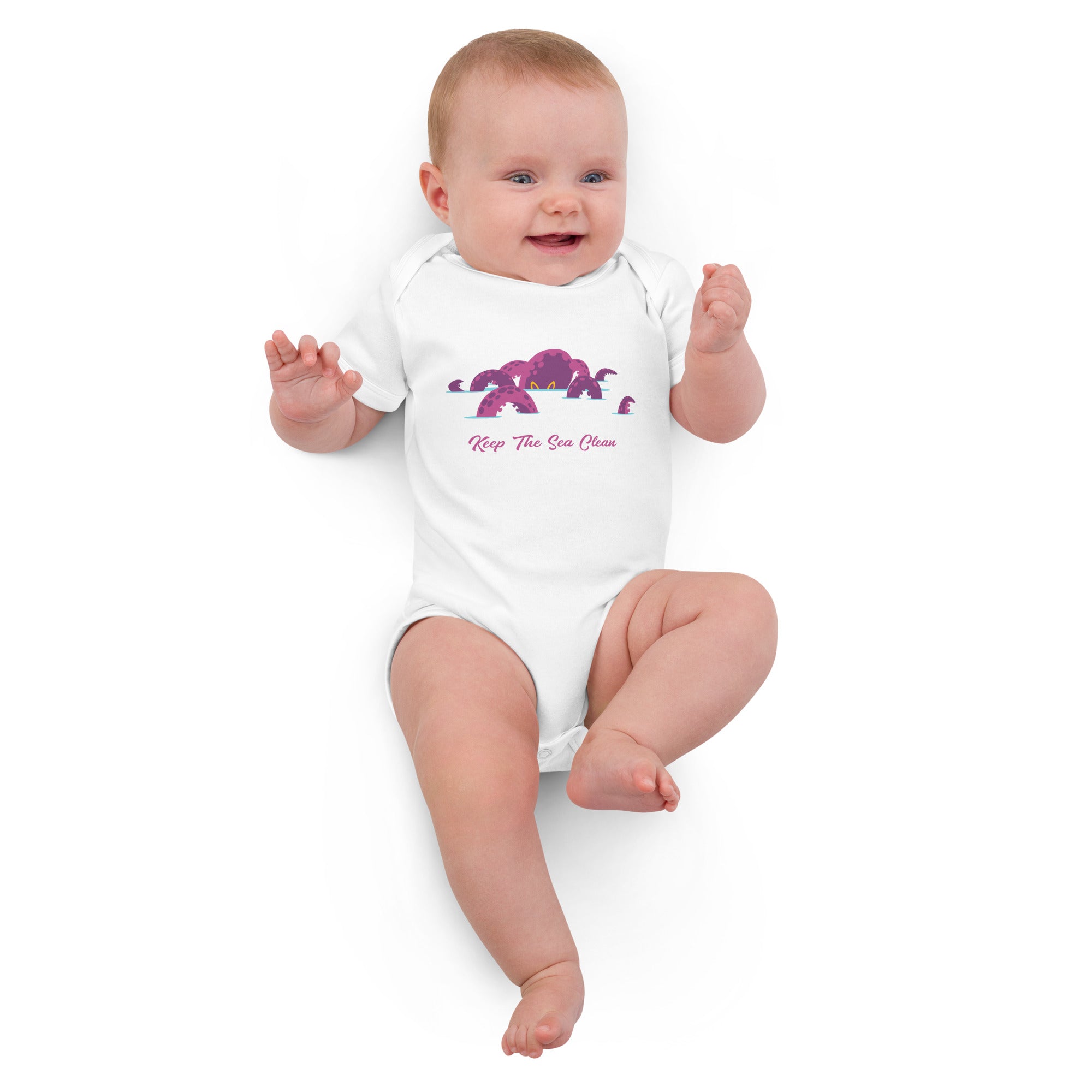 Organic cotton baby bodysuit Octopus