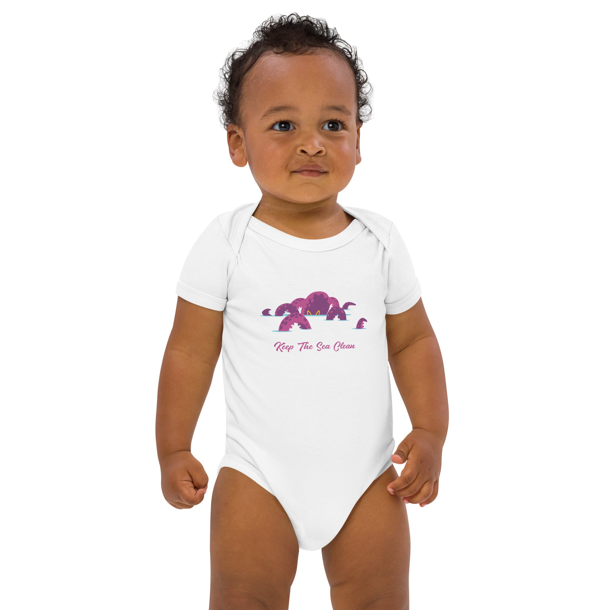 Organic cotton baby bodysuit Octopus