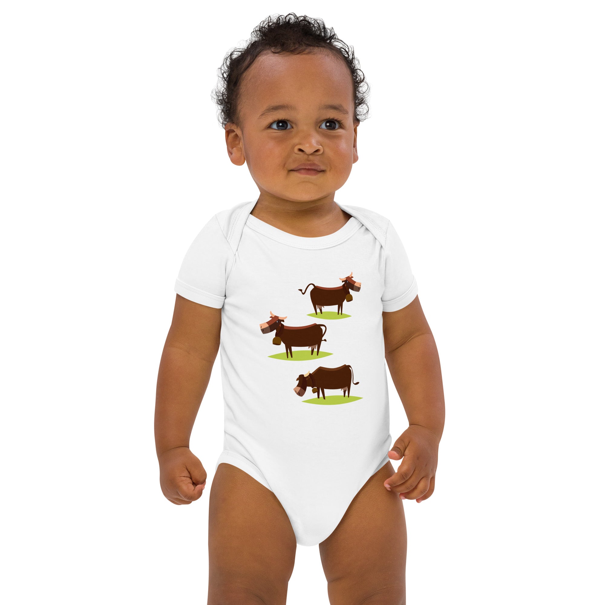 Organic cotton baby bodysuit The Three Cows