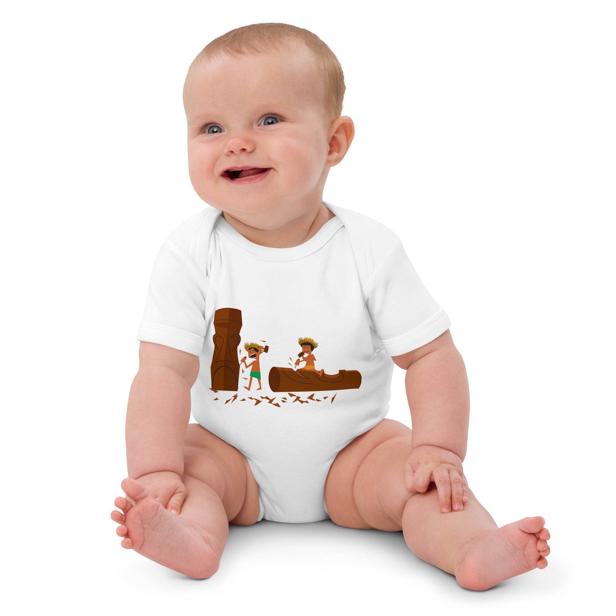 Organic cotton baby bodysuit Tiki Sculptors