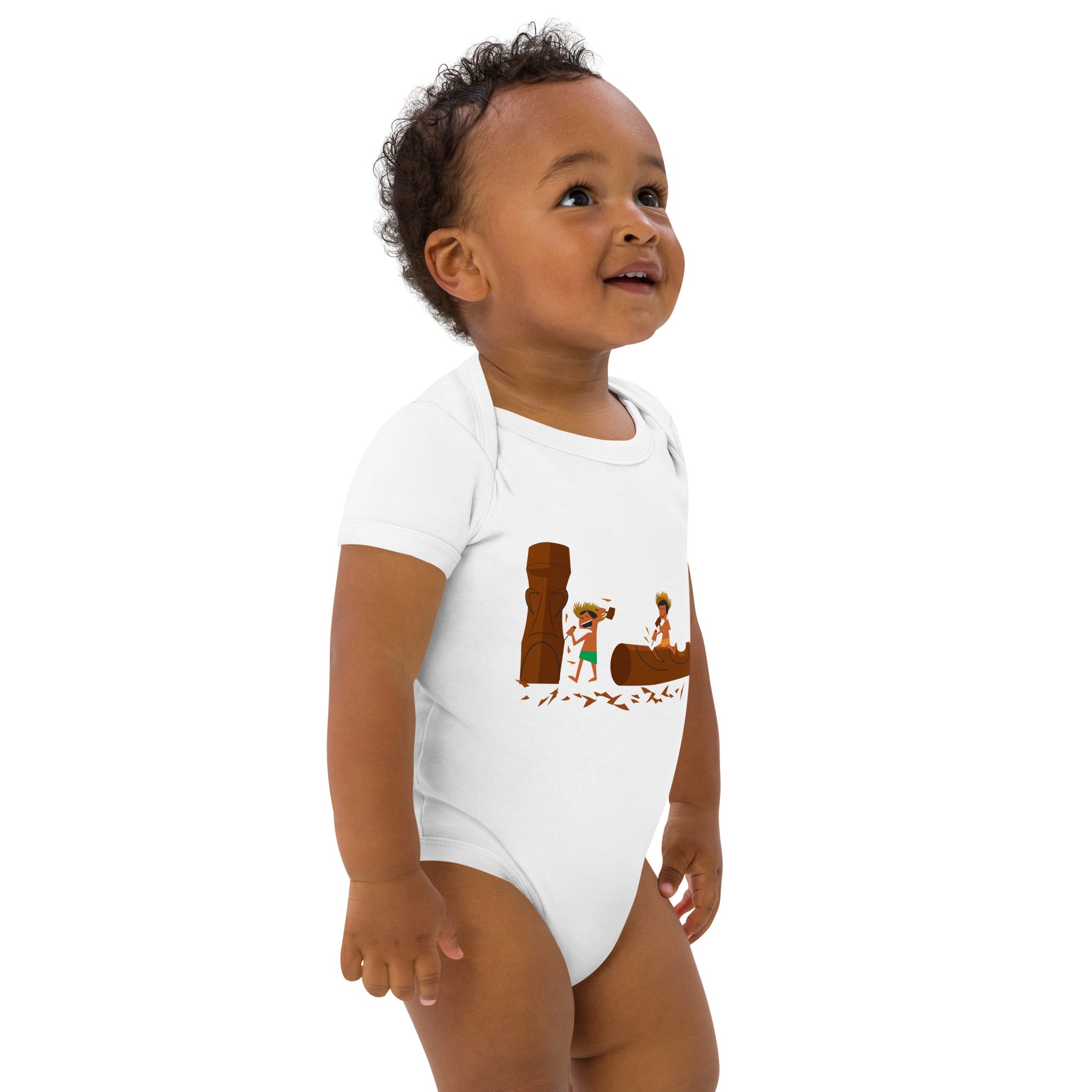 Organic cotton baby bodysuit Tiki Sculptors