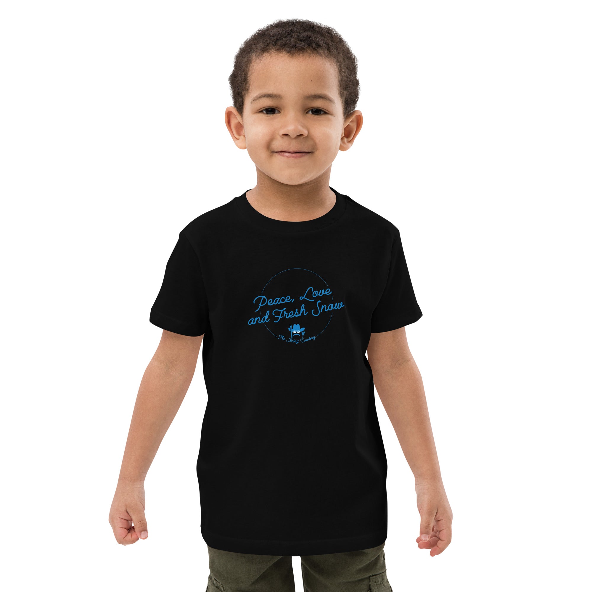 Organic cotton kids t-shirt Peace, Love and Fresh Snow