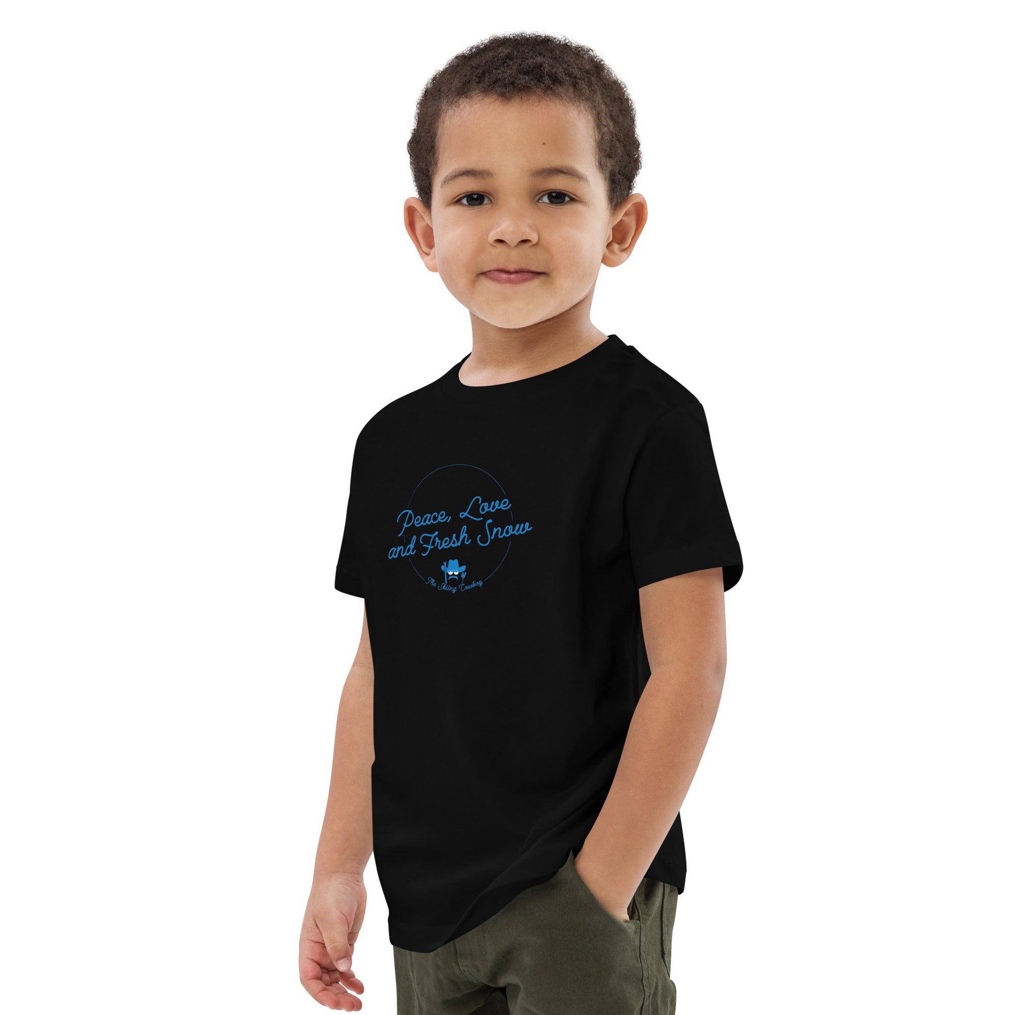 Organic cotton kids t-shirt Peace, Love and Fresh Snow