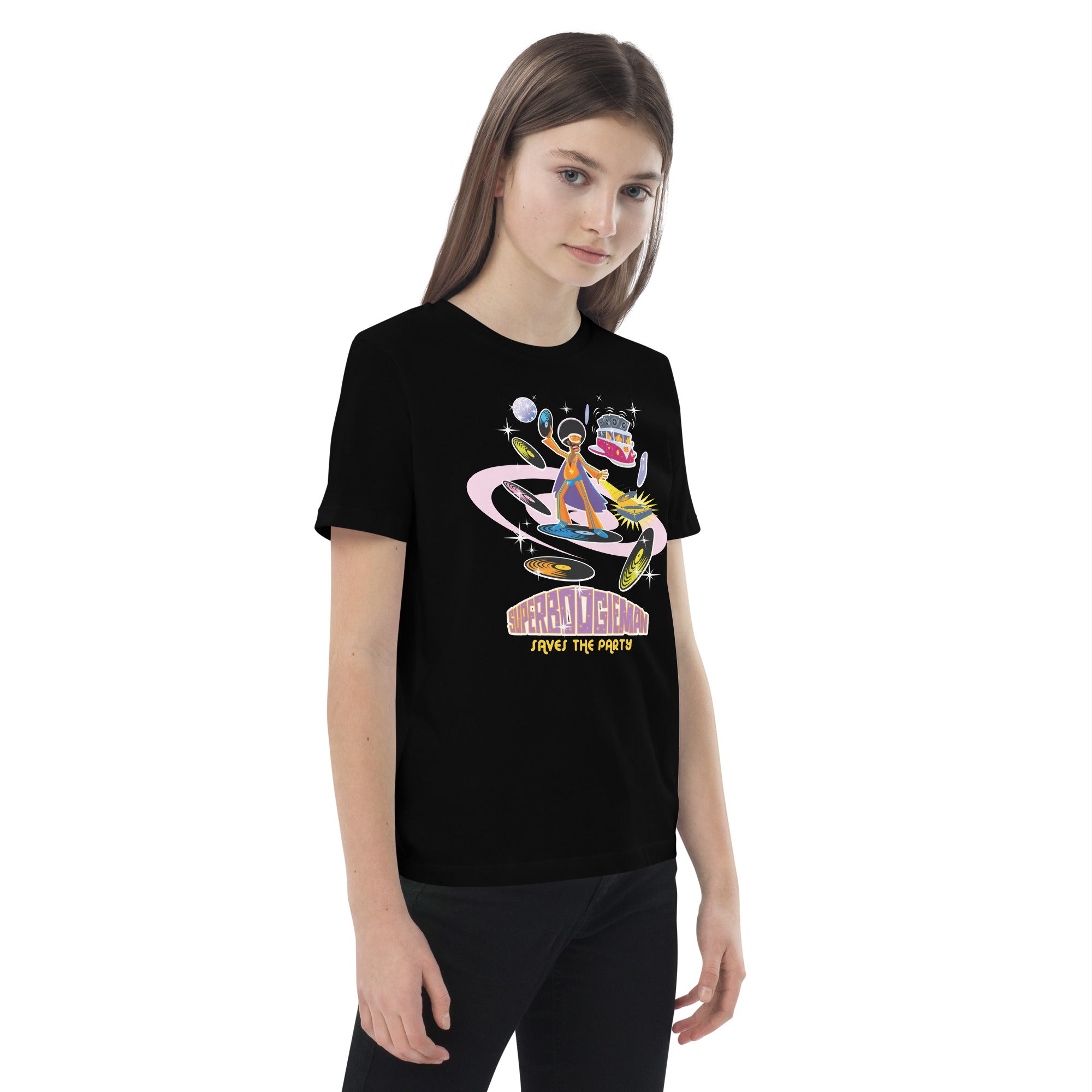 T-shirt en coton bio enfant Superboogieman Saves the Party