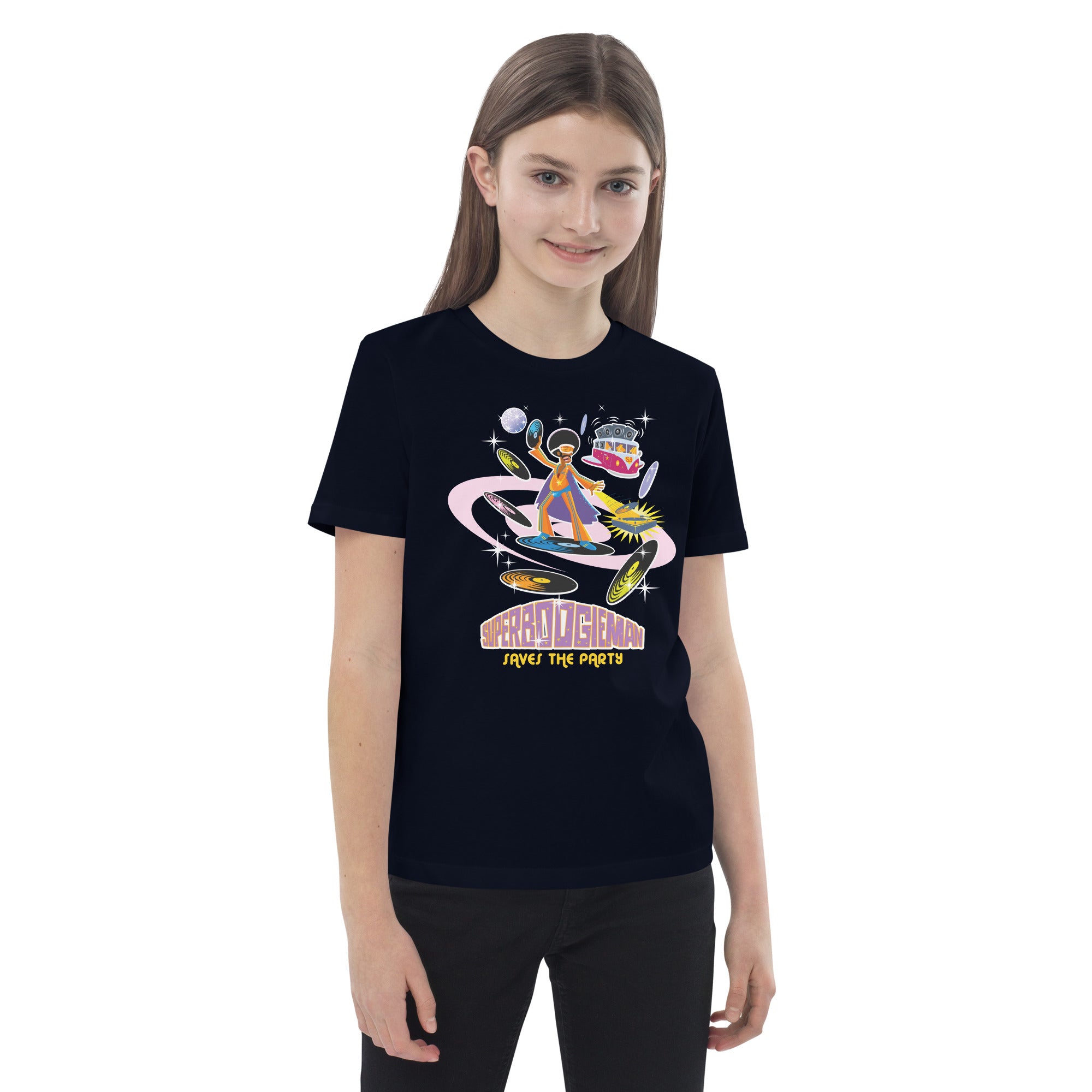 T-shirt en coton bio enfant Superboogieman Saves the Party