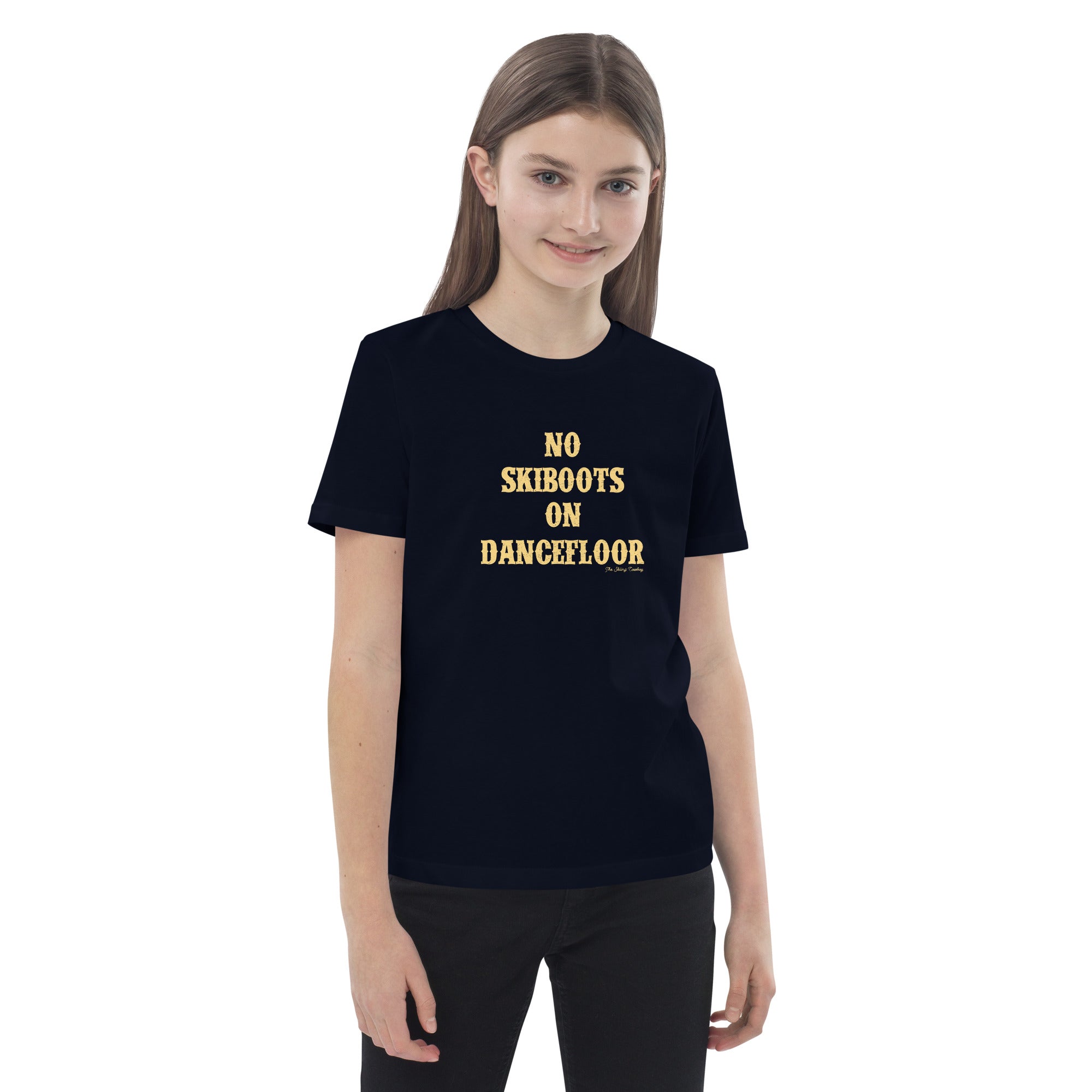 T-shirt en coton bio enfant No Skiboots on Dancefloor Light Text