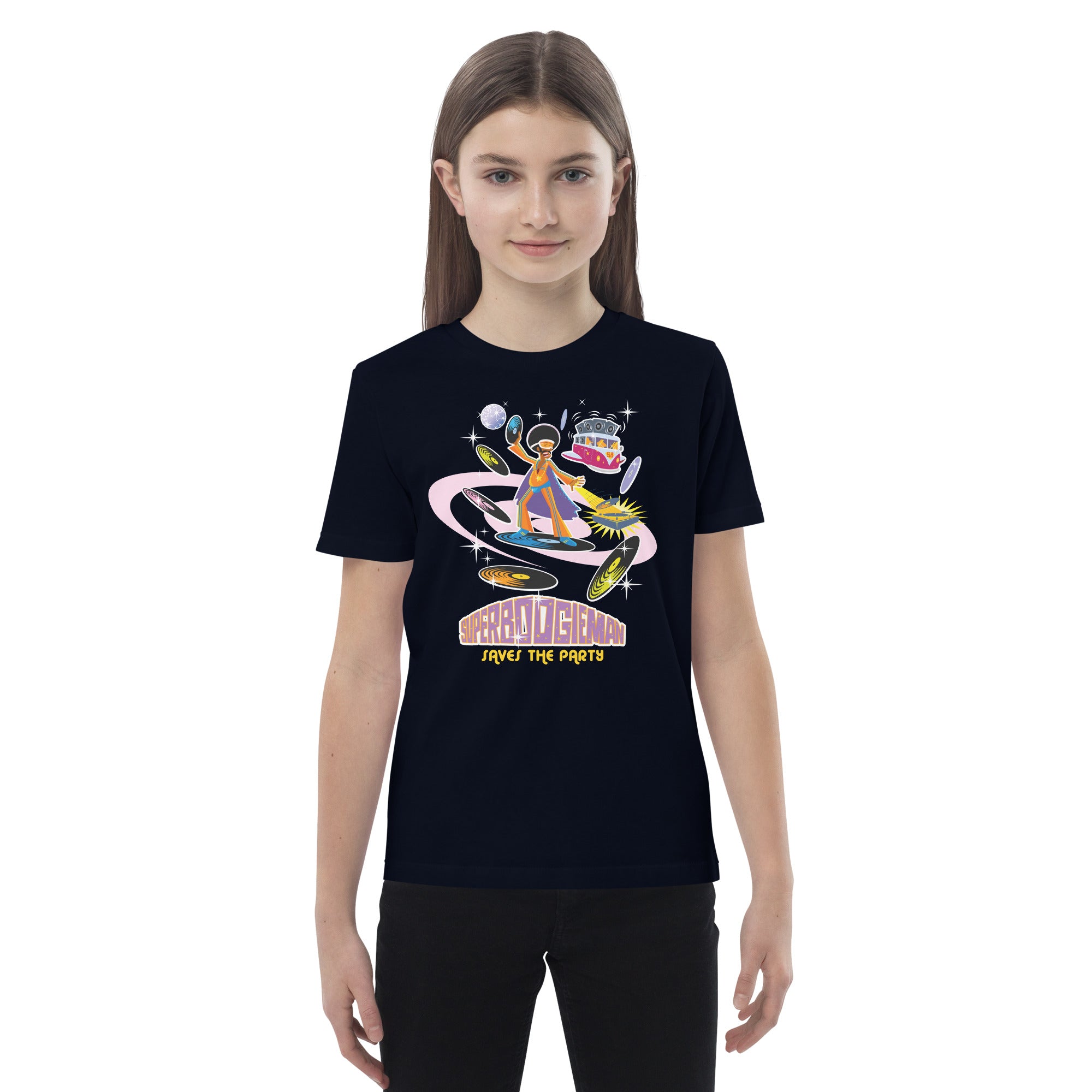 T-shirt en coton bio enfant Superboogieman Saves the Party