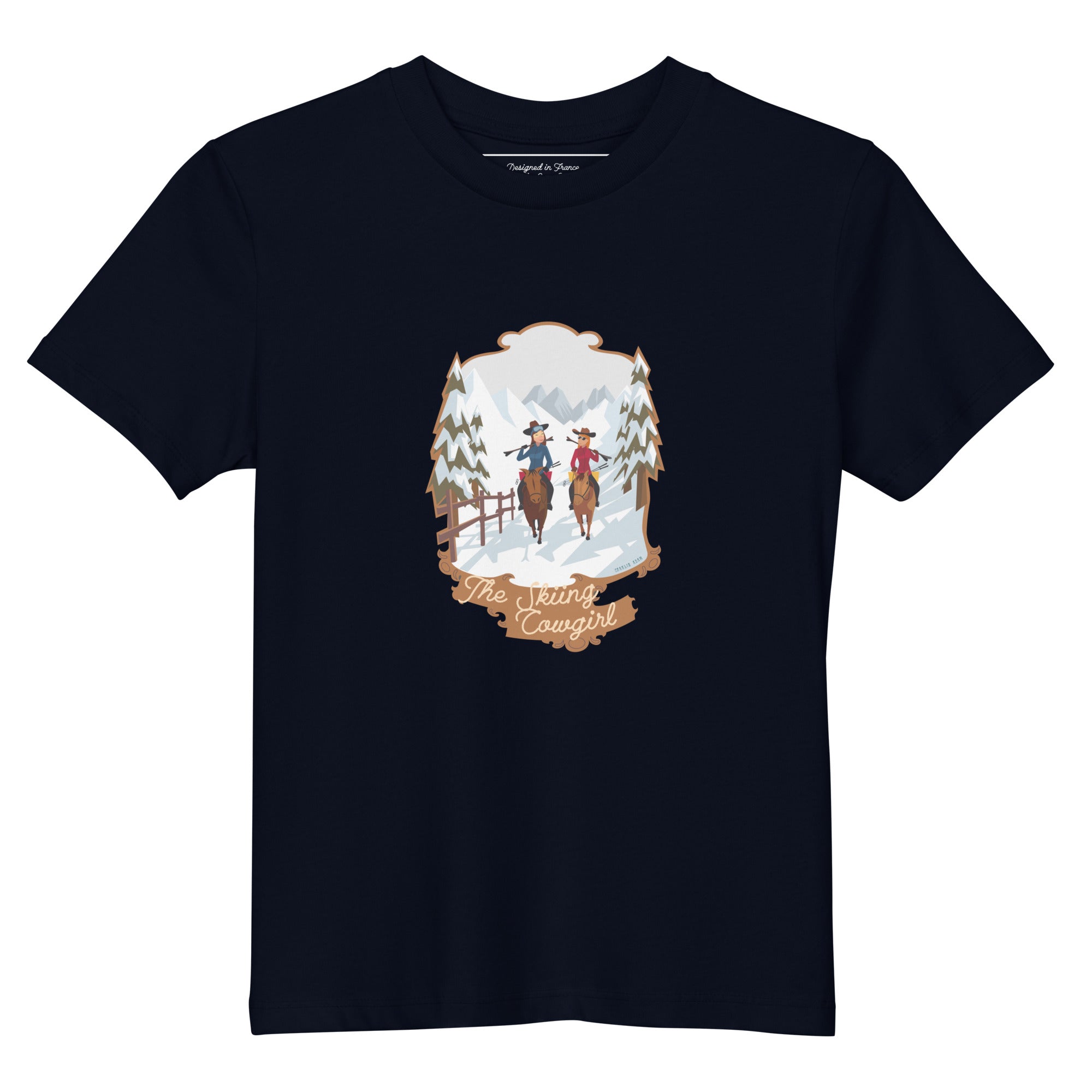 T-shirt en coton bio enfant The Skiing Cowgirl