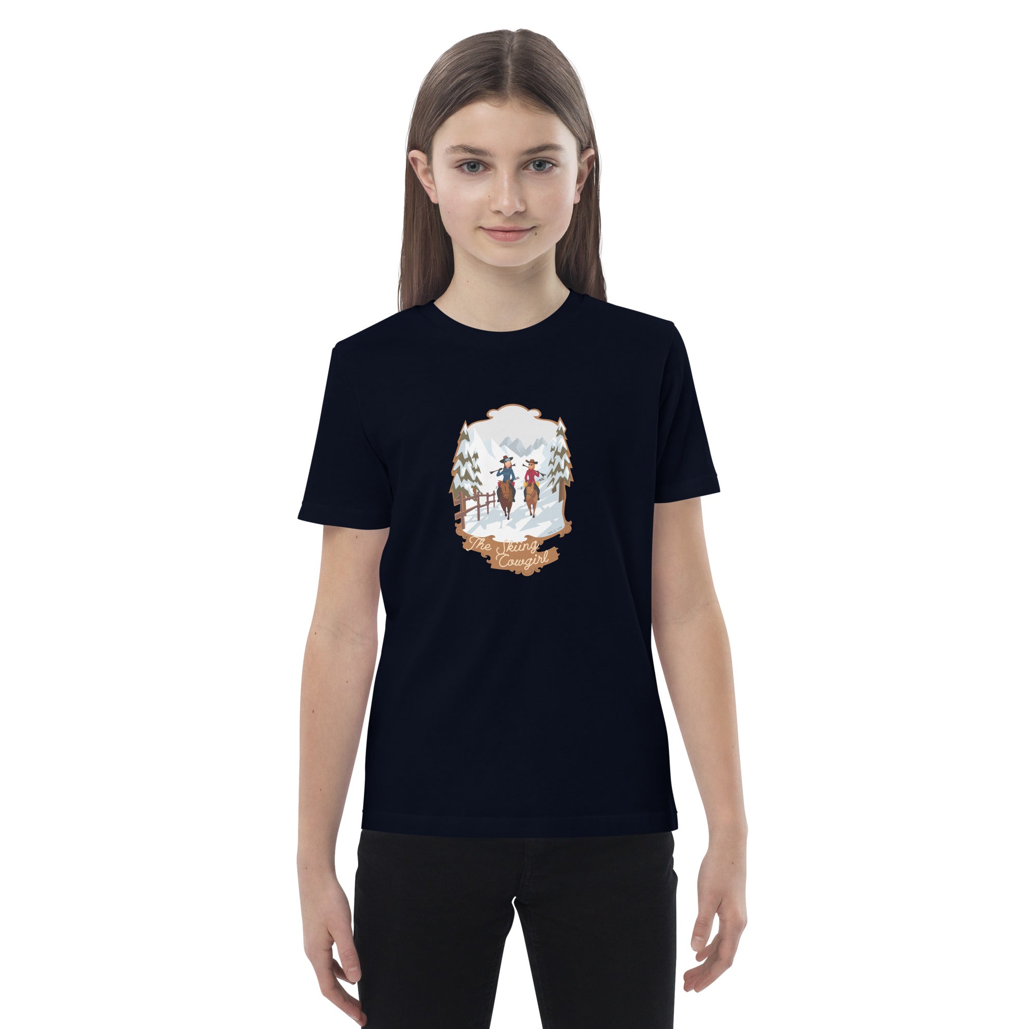 T-shirt en coton bio enfant The Skiing Cowgirl