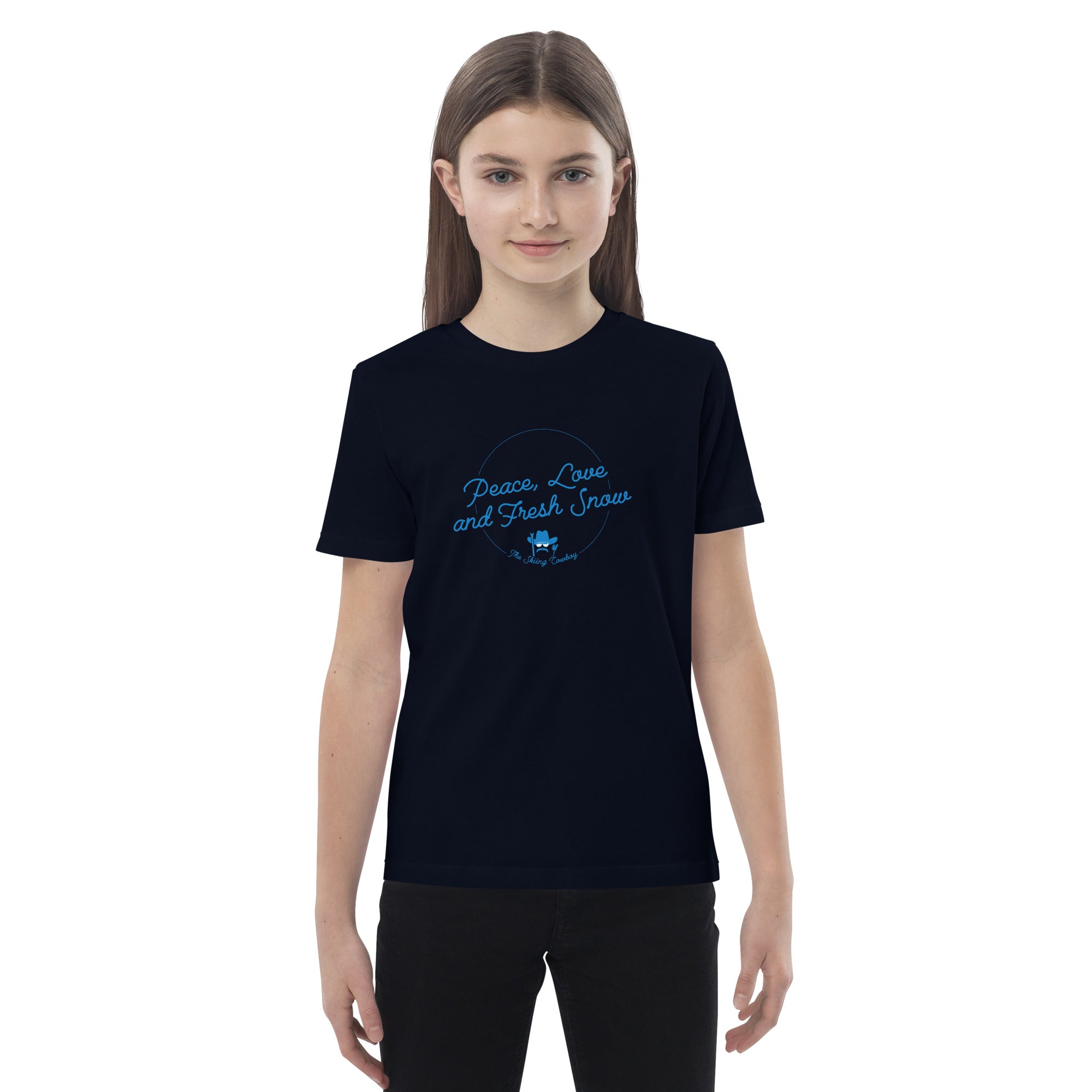 T-shirt en coton bio enfant Peace, Love and Fresh Snow