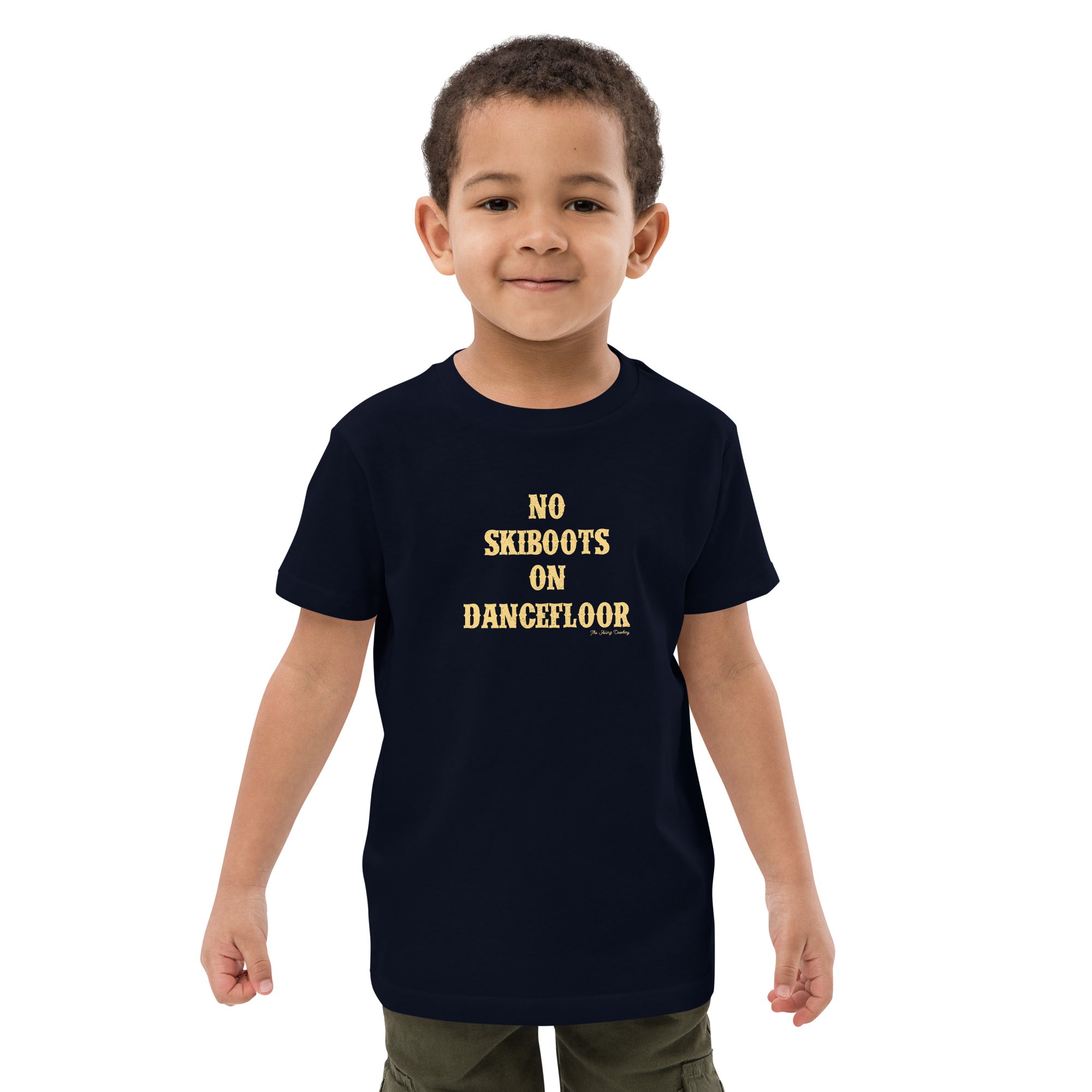 T-shirt en coton bio enfant No Skiboots on Dancefloor Light Text