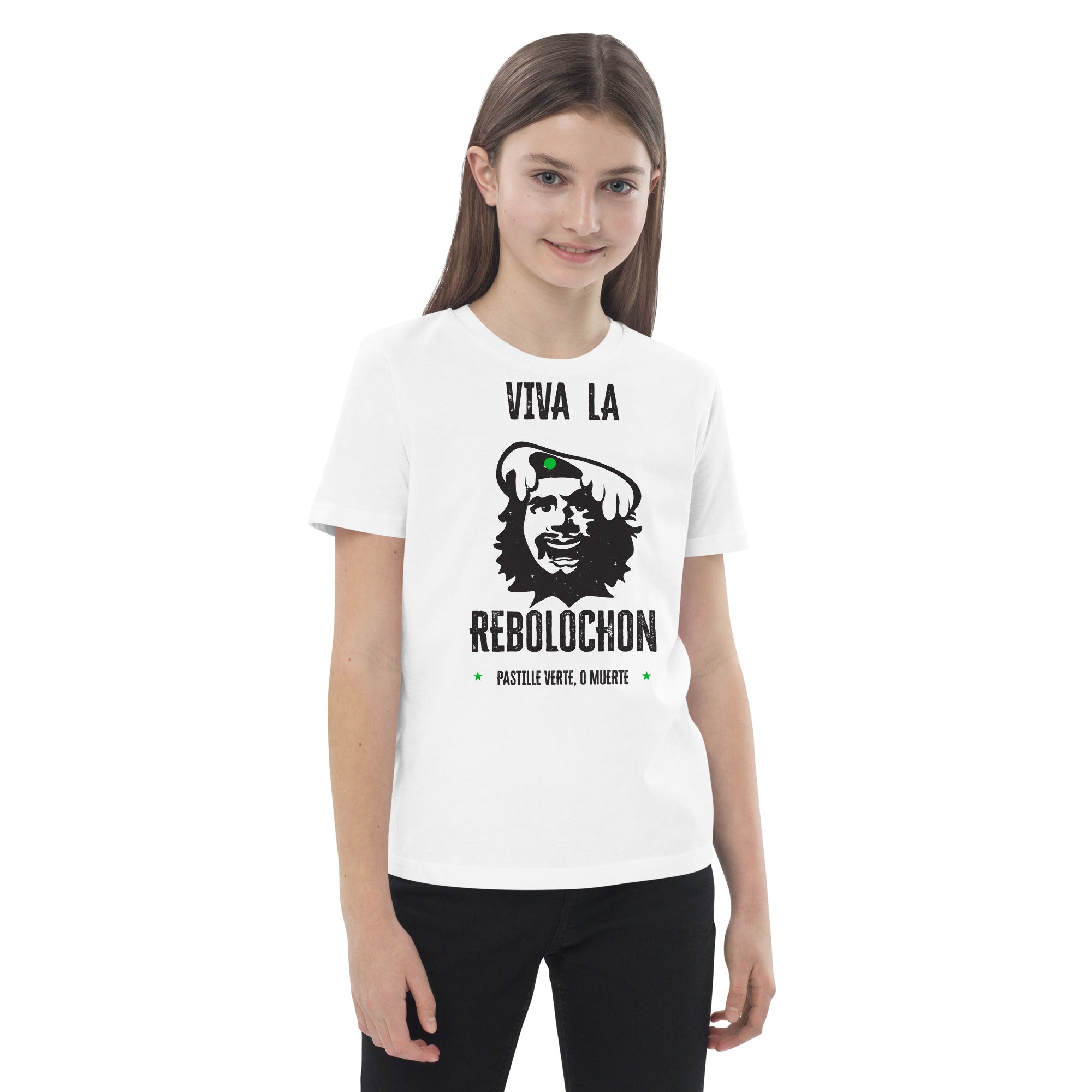 Organic cotton kids t-shirt Viva la Rebolochon on light colors