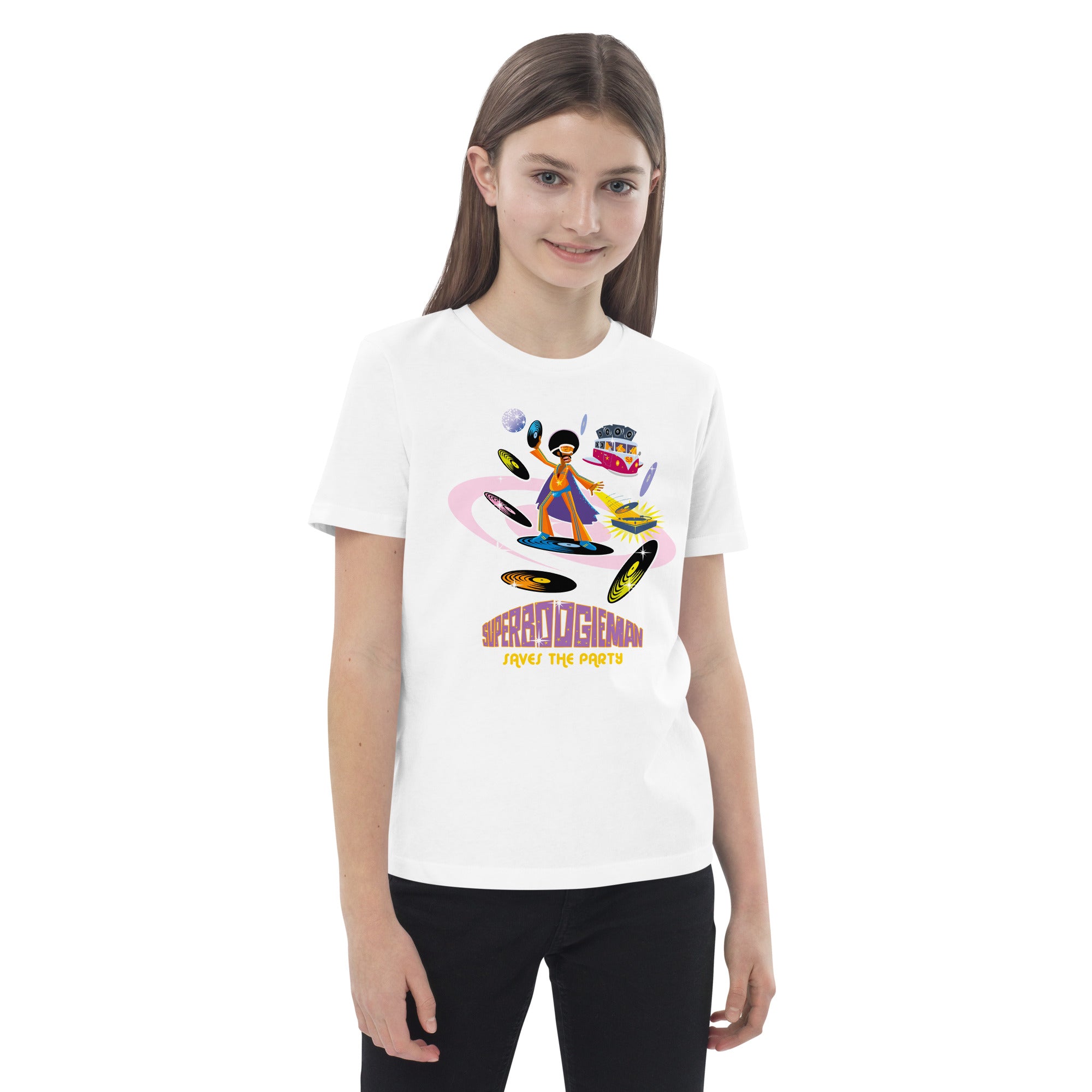 T-shirt en coton bio enfant Superboogieman Saves the Party