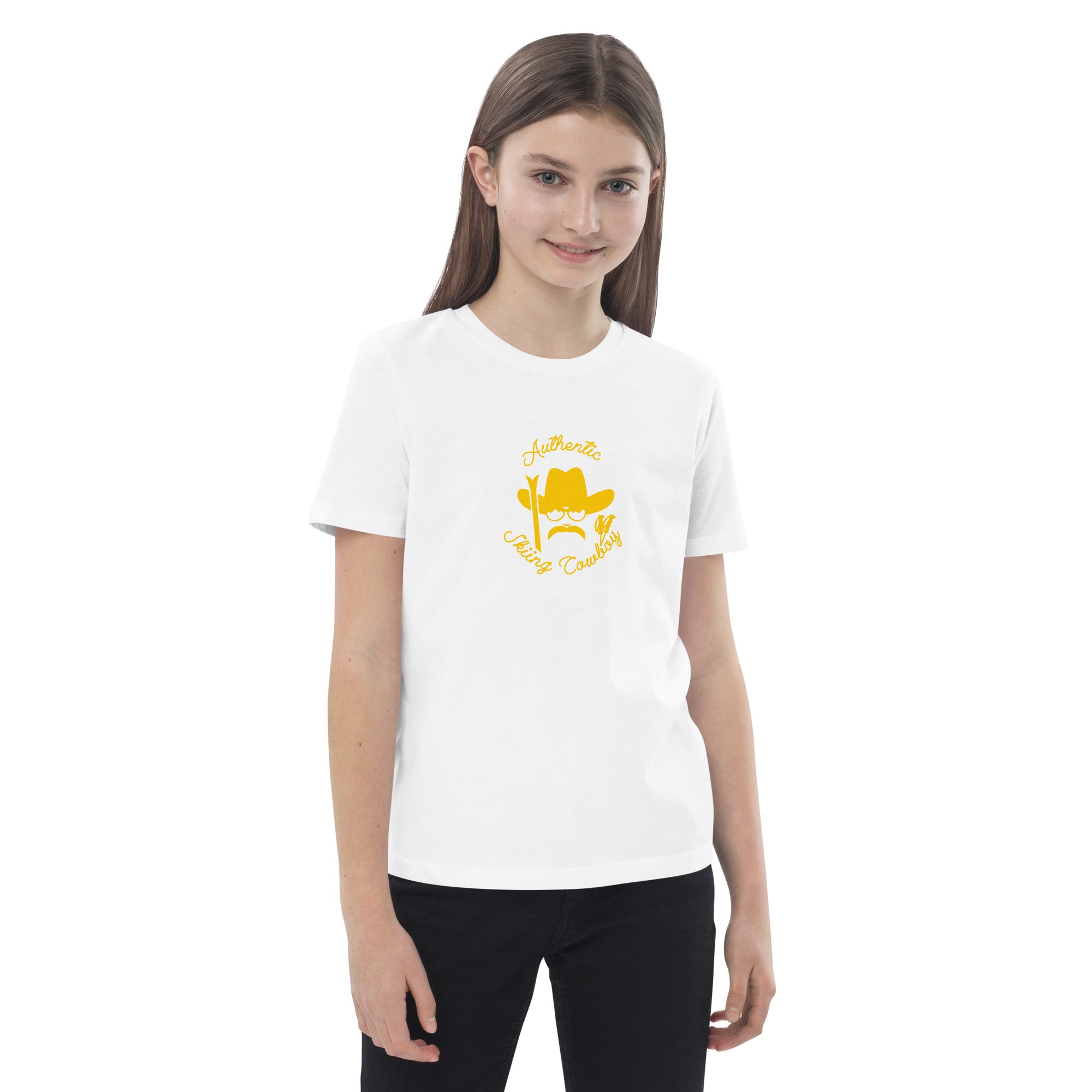 T-shirt en coton bio enfant Authentic Skiing Cowboy Gold