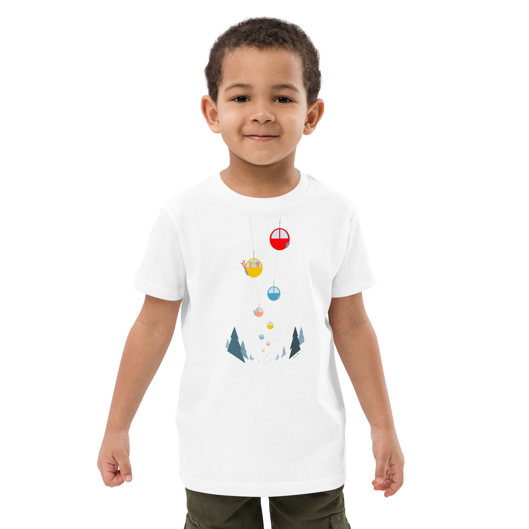 Organic cotton kids t-shirt Gondolas in the mist