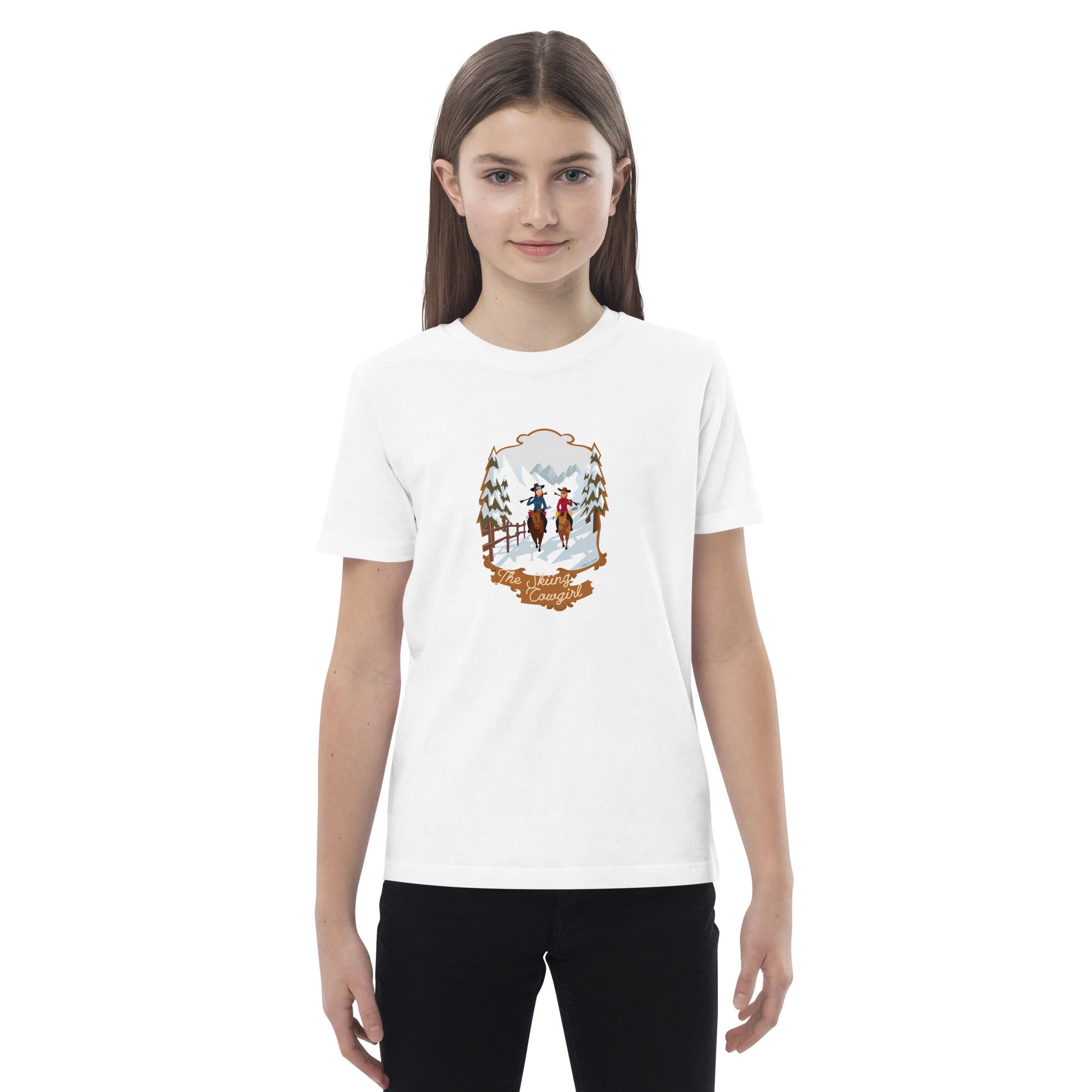 T-shirt en coton bio enfant The Skiing Cowgirl