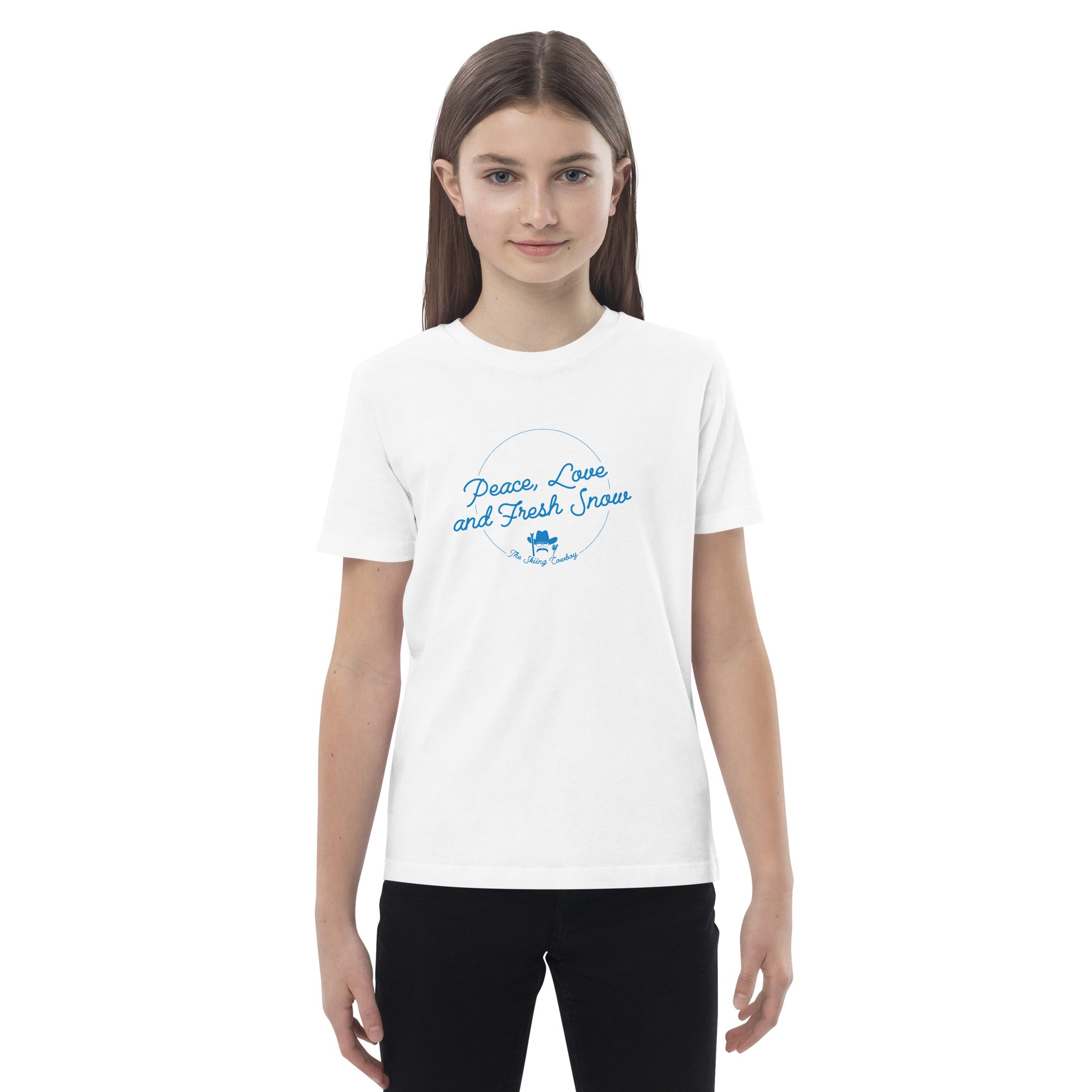 T-shirt en coton bio enfant Peace, Love and Fresh Snow