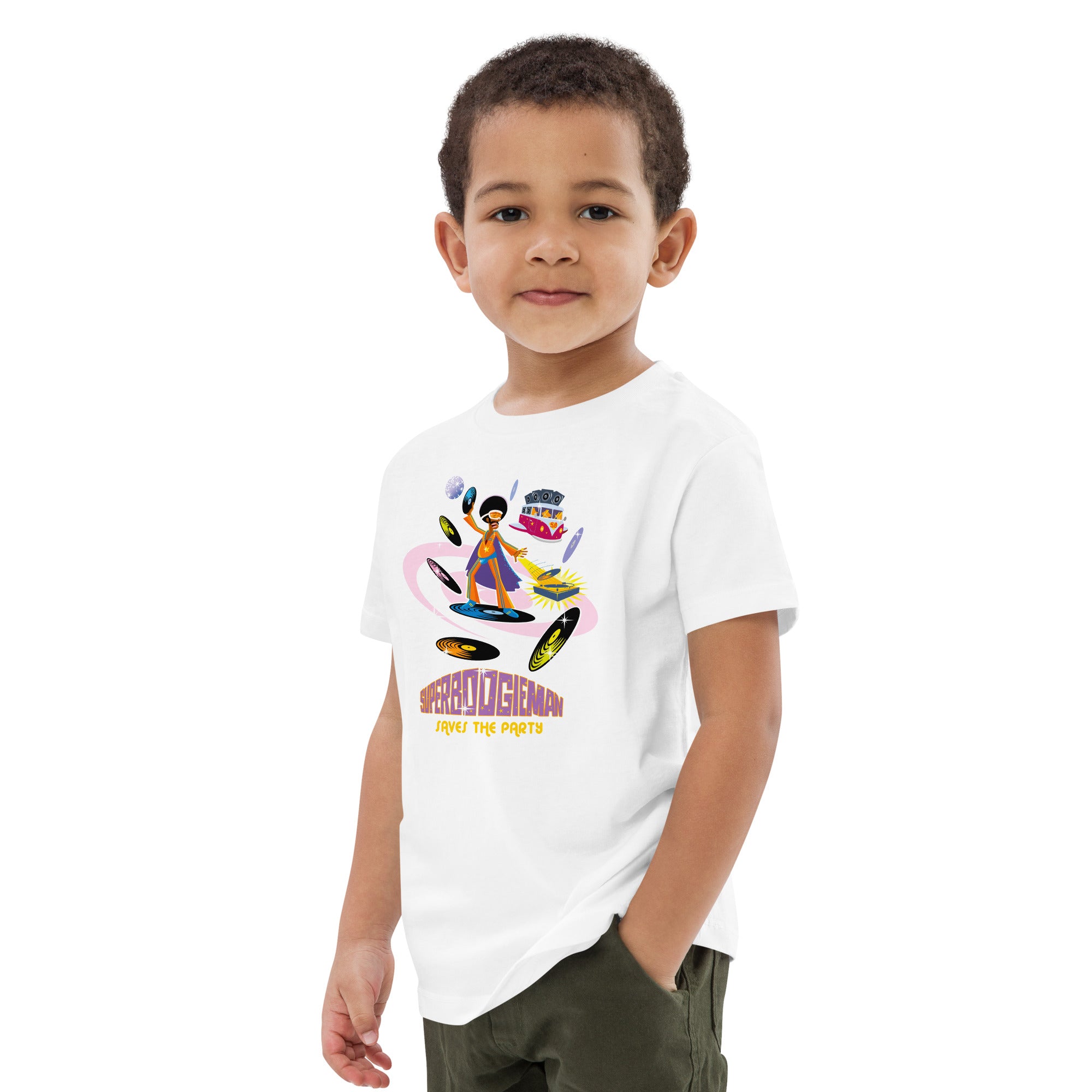 T-shirt en coton bio enfant Superboogieman Saves the Party