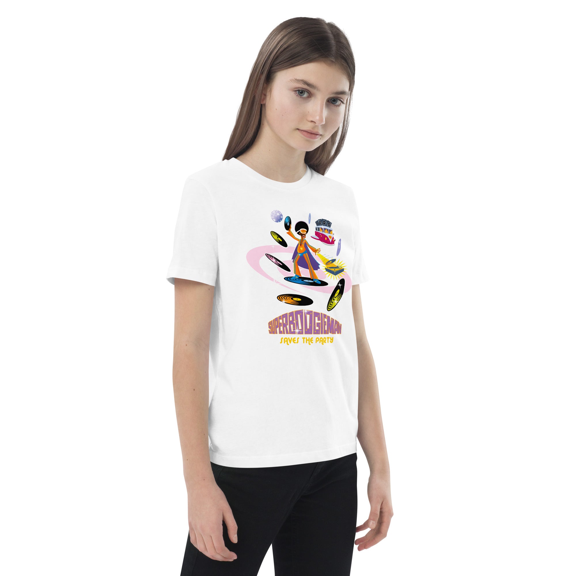 T-shirt en coton bio enfant Superboogieman Saves the Party