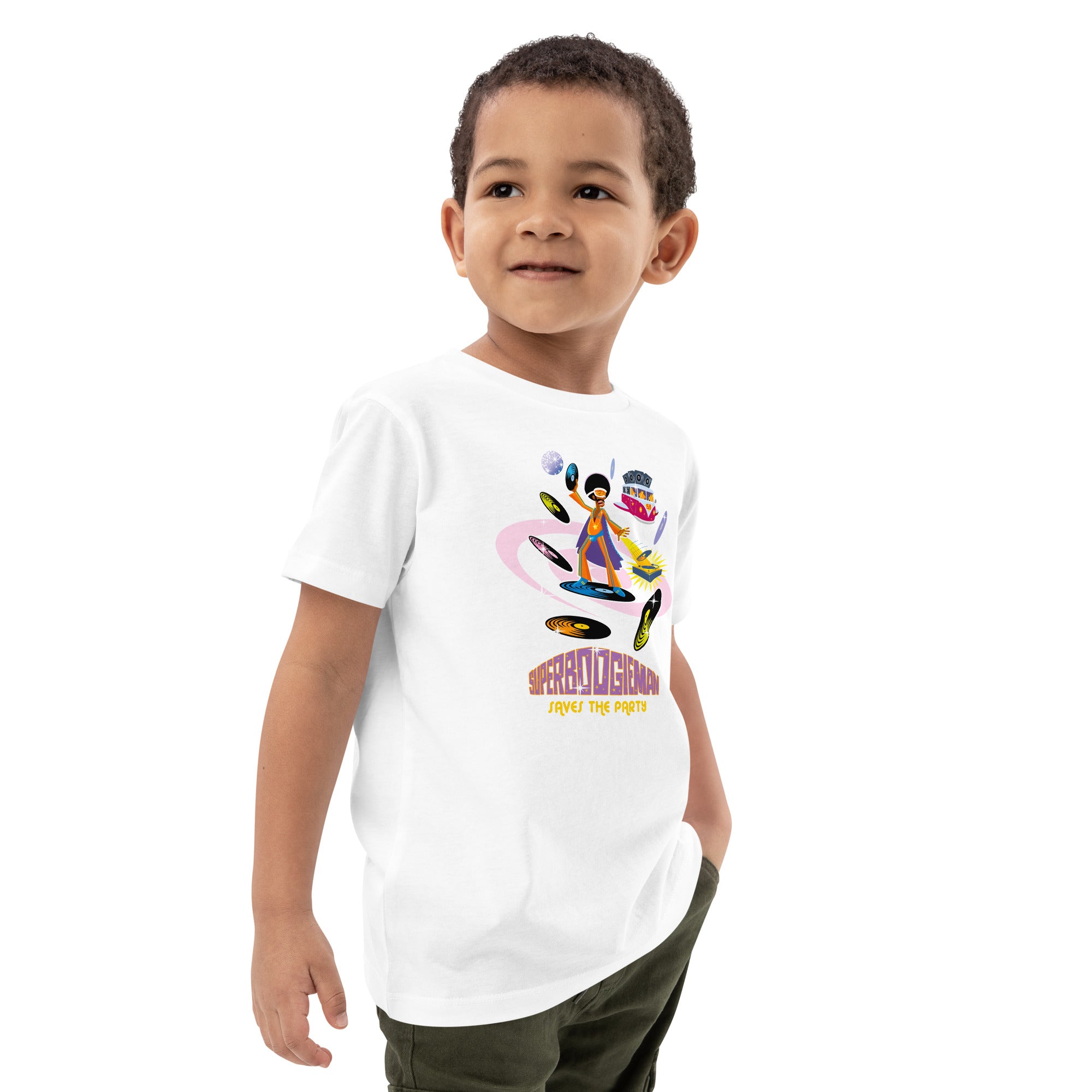 T-shirt en coton bio enfant Superboogieman Saves the Party