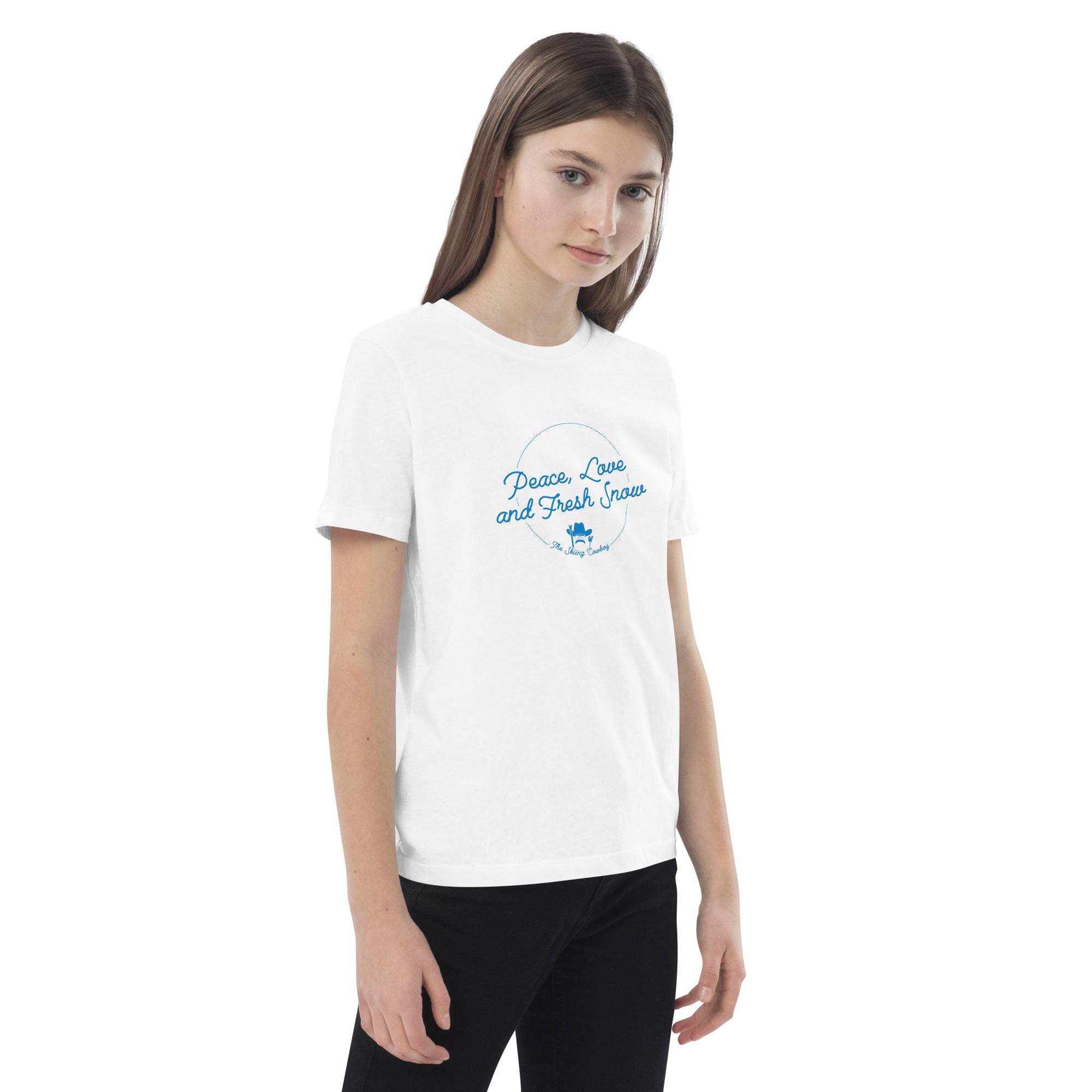 T-shirt en coton bio enfant Peace, Love and Fresh Snow