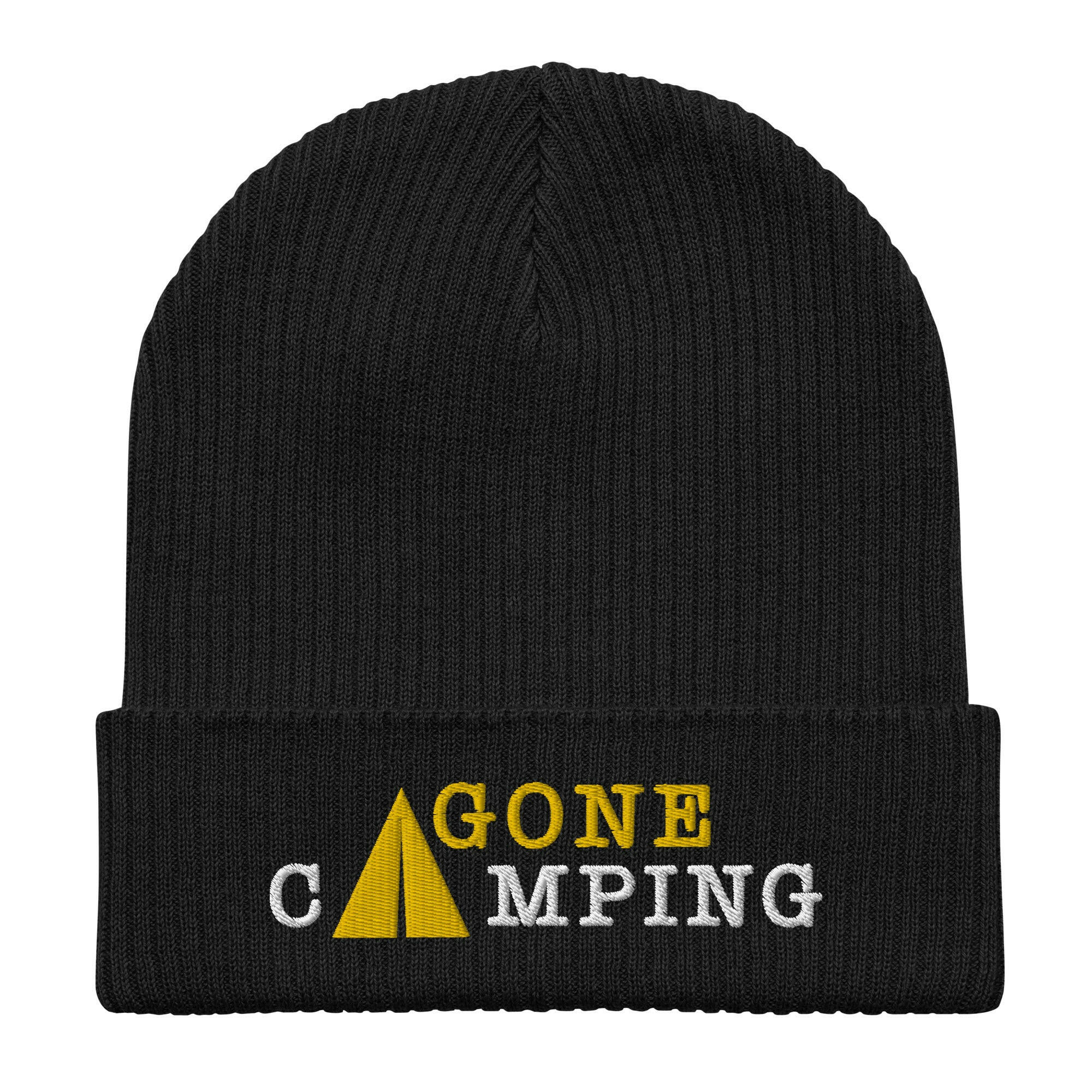 Organic ribbed beanie Gone Camping White/Gold