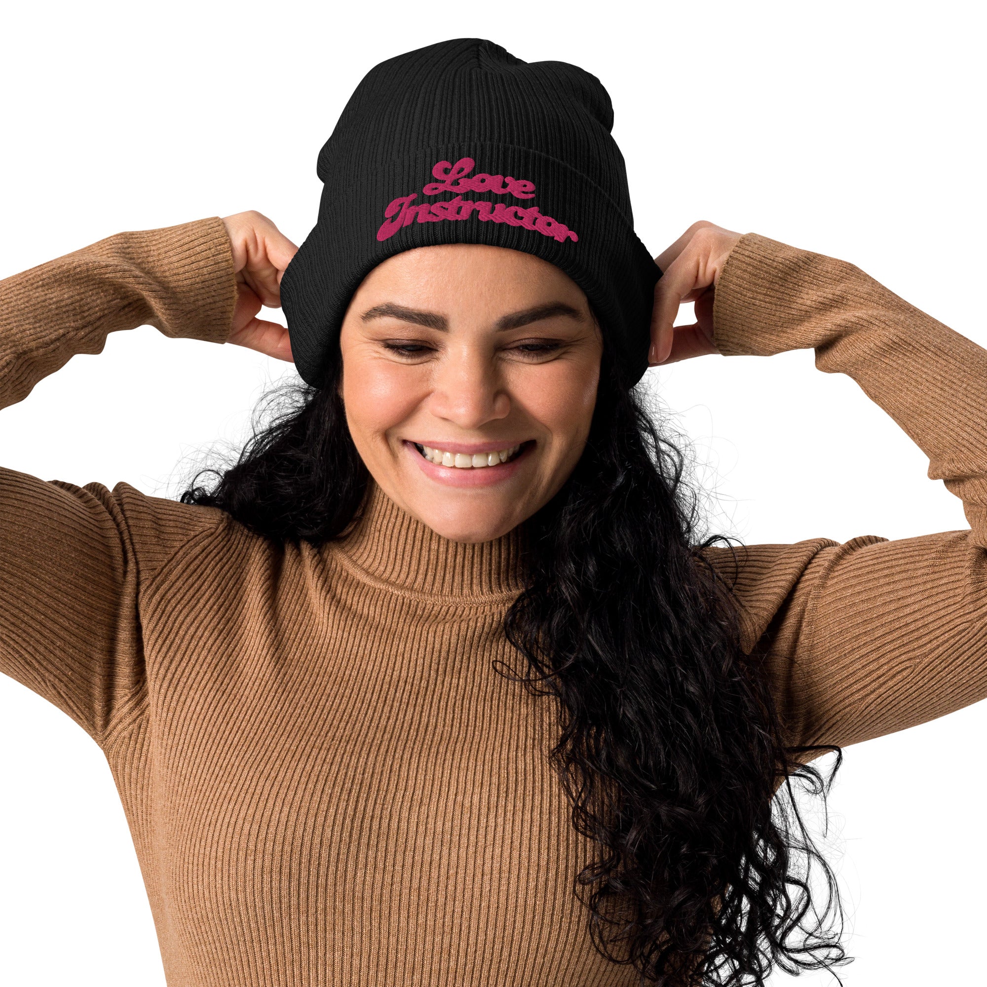 Organic ribbed beanie Love Instructor