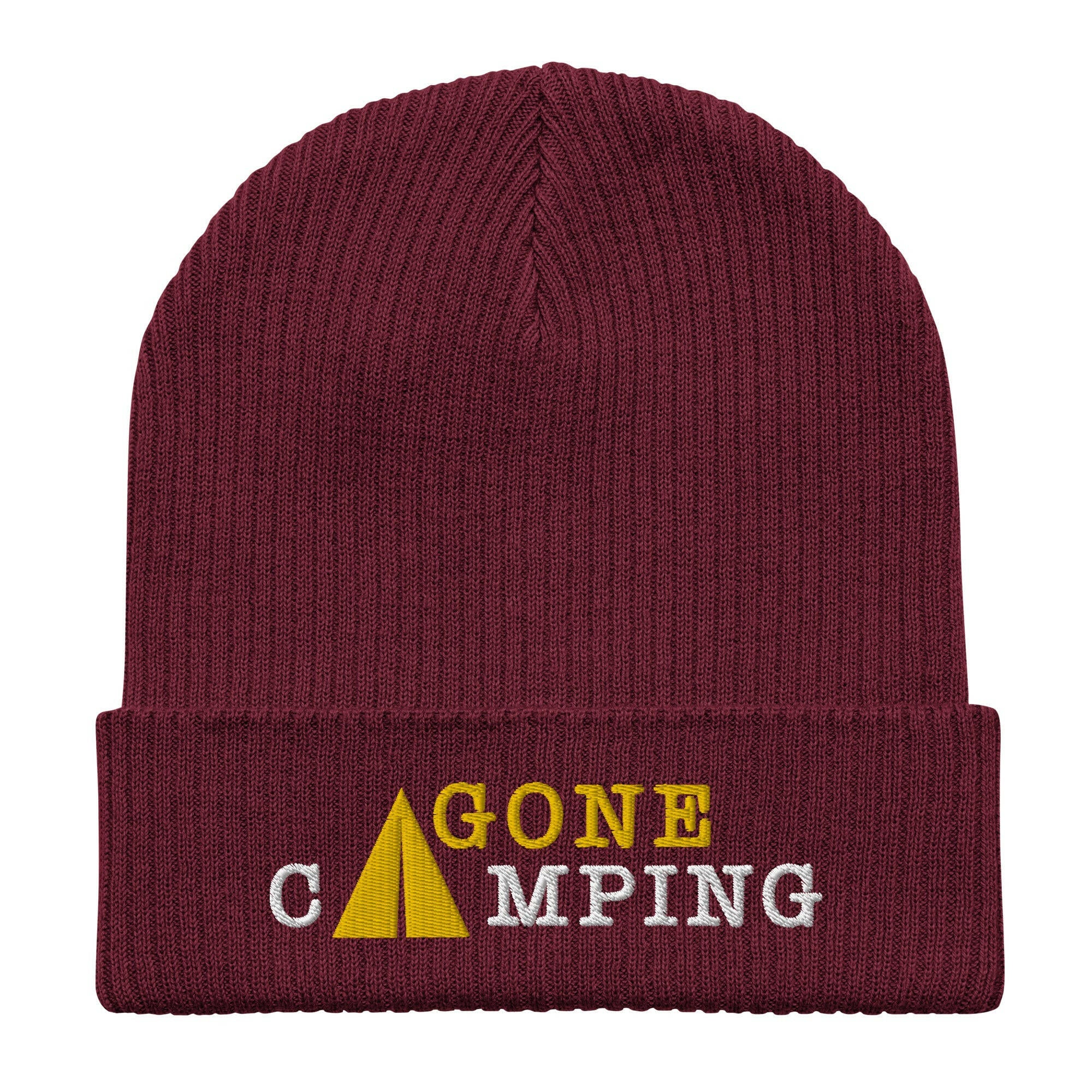 Organic ribbed beanie Gone Camping White/Gold