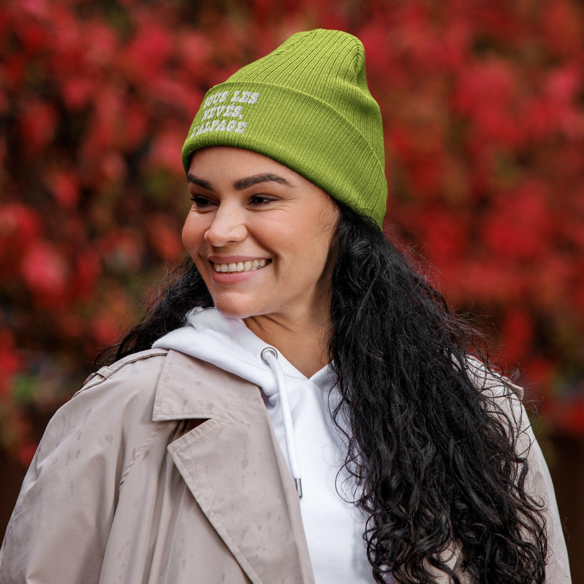 Bonnet côtelé en coton biologique Sous les névés l'alpage White