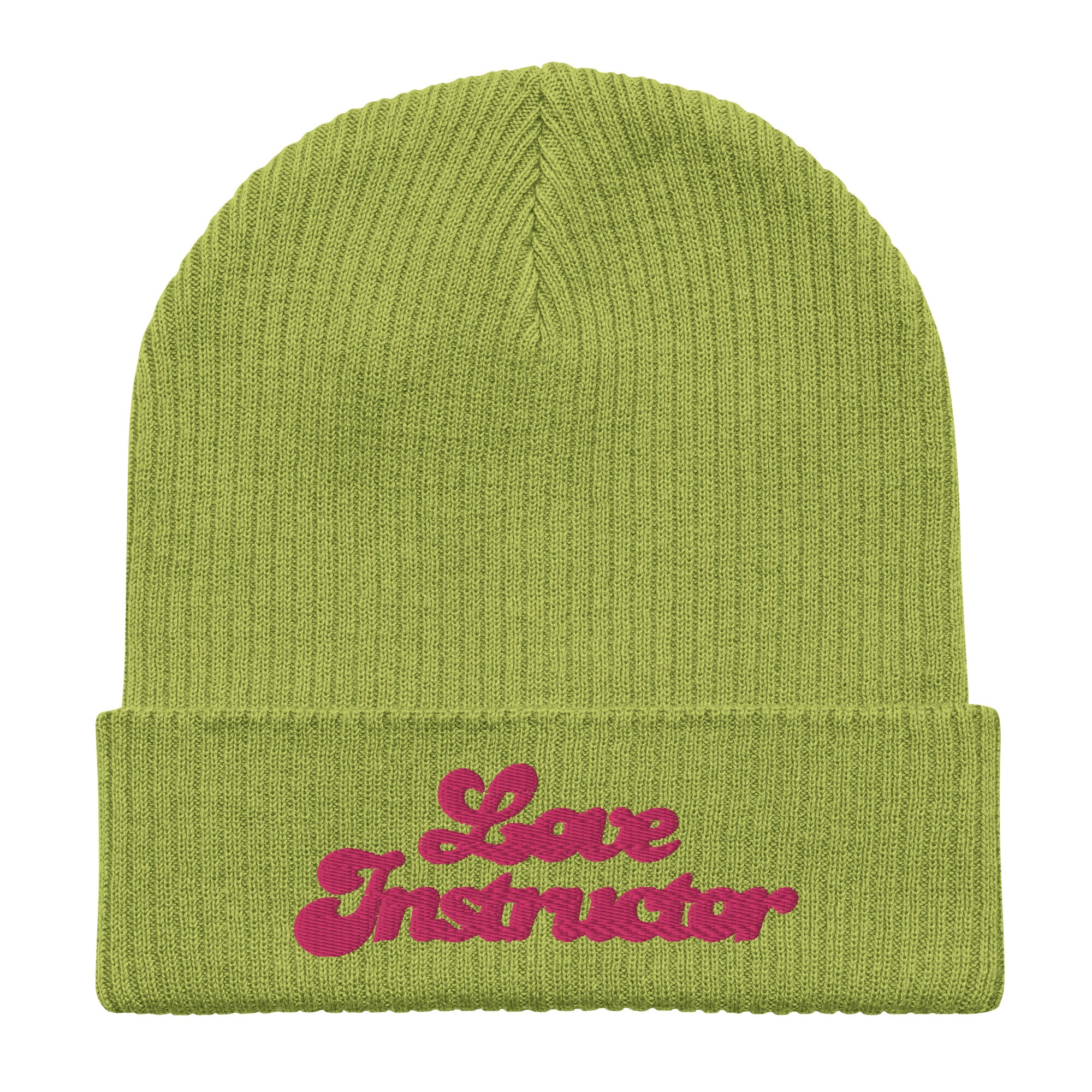 Organic ribbed beanie Love Instructor